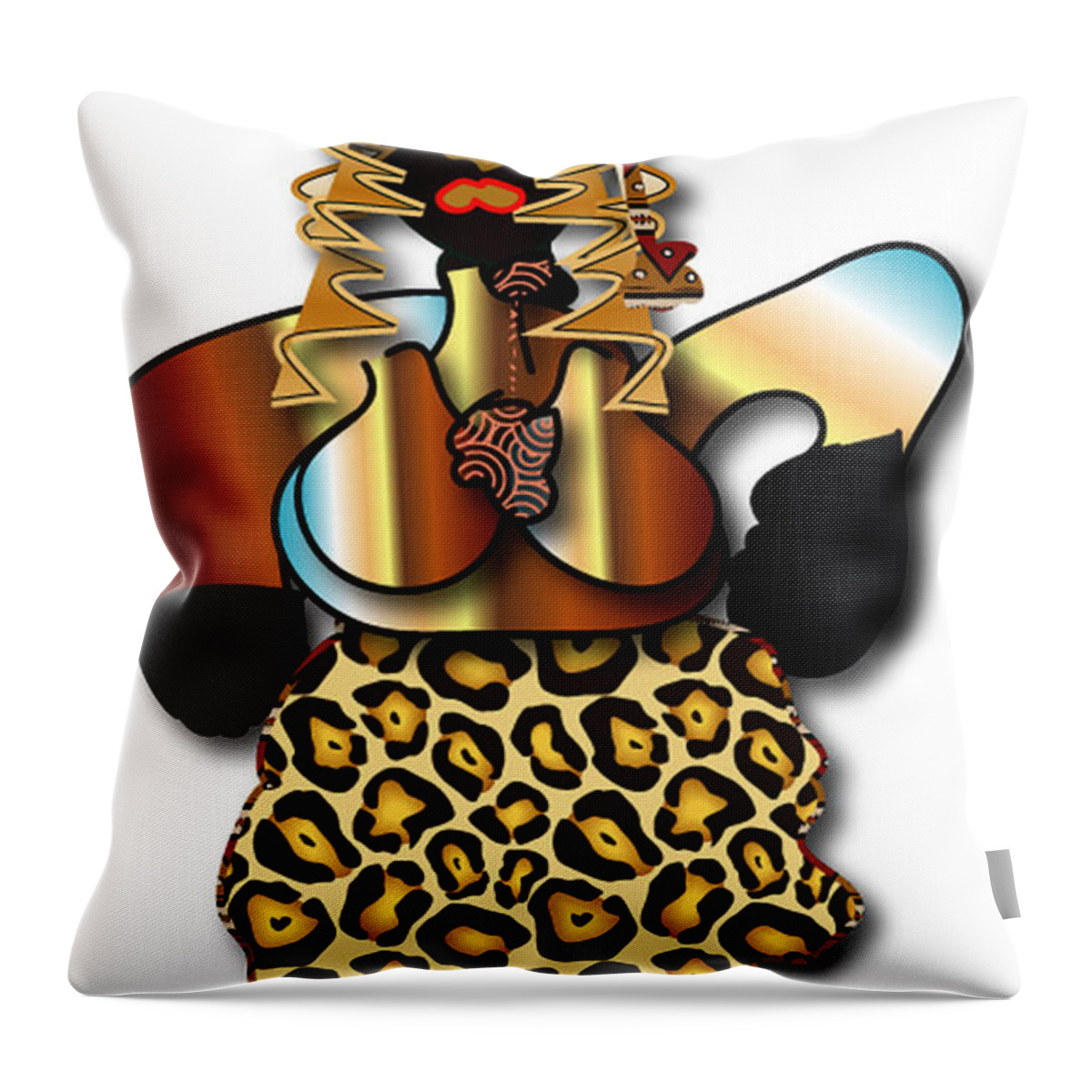 African Dancers Throw Pillow featuring the digital art African Dancer 2 by Marvin Blaine