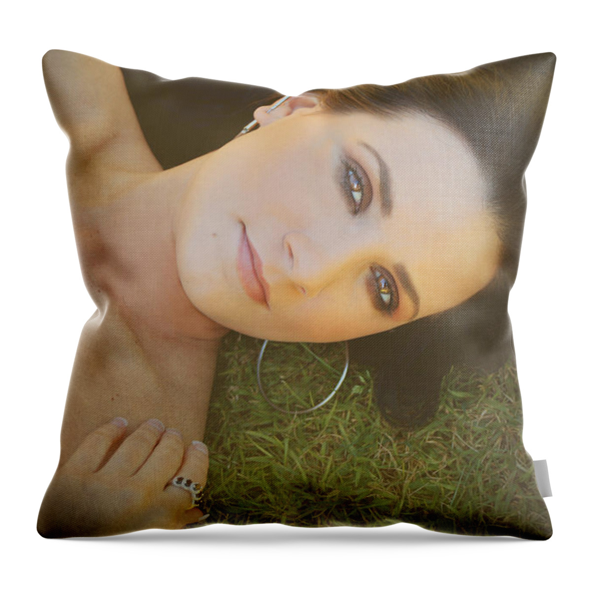 Woman Throw Pillow featuring the photograph After the Picnic by Laurie Search