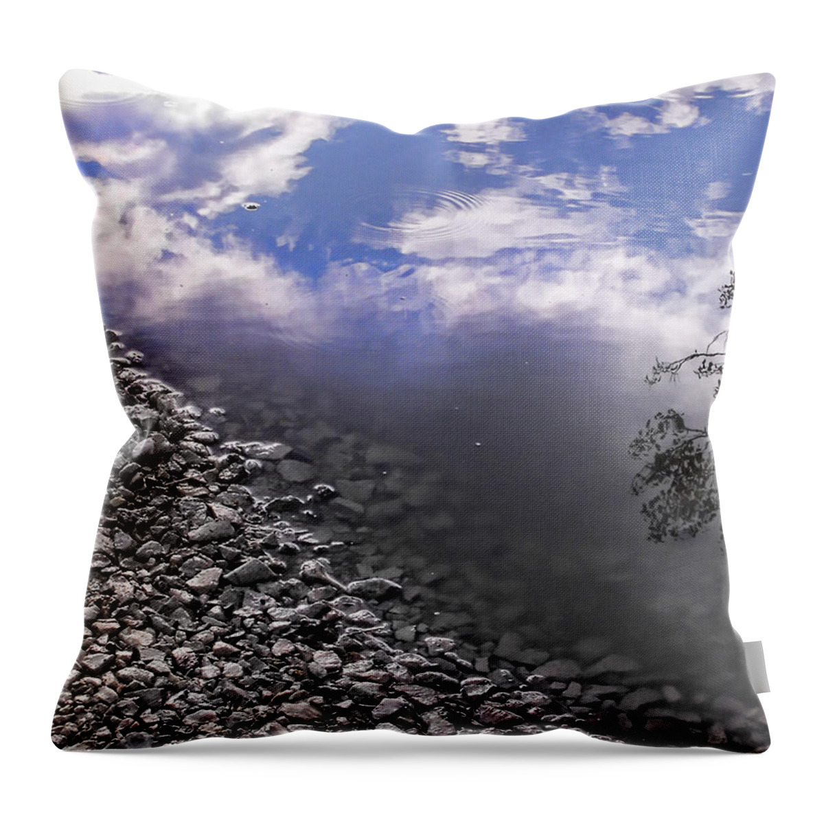 Puddle Throw Pillow featuring the photograph After The Rain by Kristie Bonnewell