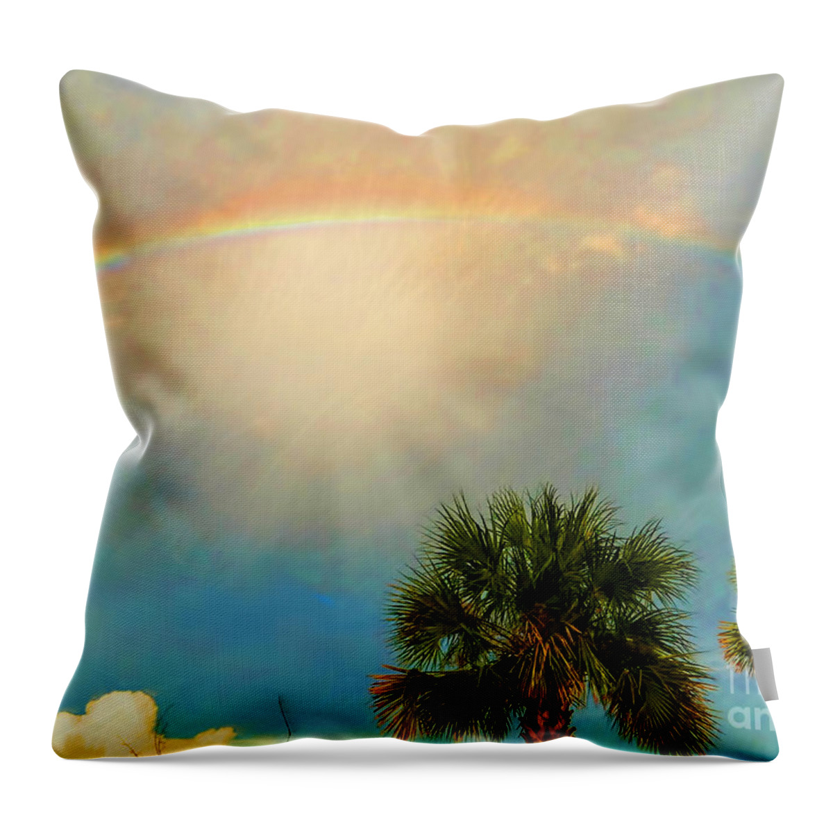 Rainbow Throw Pillow featuring the photograph After The Storm by Kathy Baccari