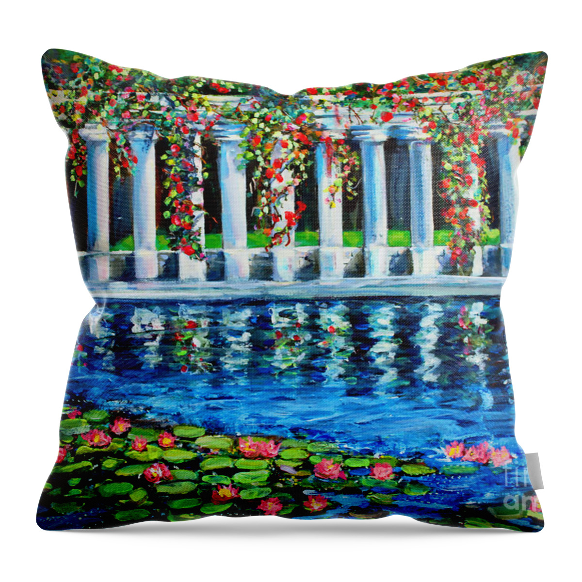 Paris Throw Pillow featuring the painting Afternoon at Parc Monceau by Rita Brown