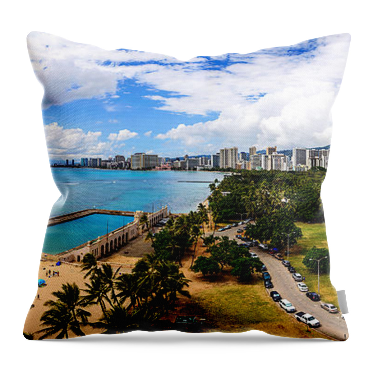 Paradise Throw Pillow featuring the photograph Afternoon on Waikiki by Jason Chu