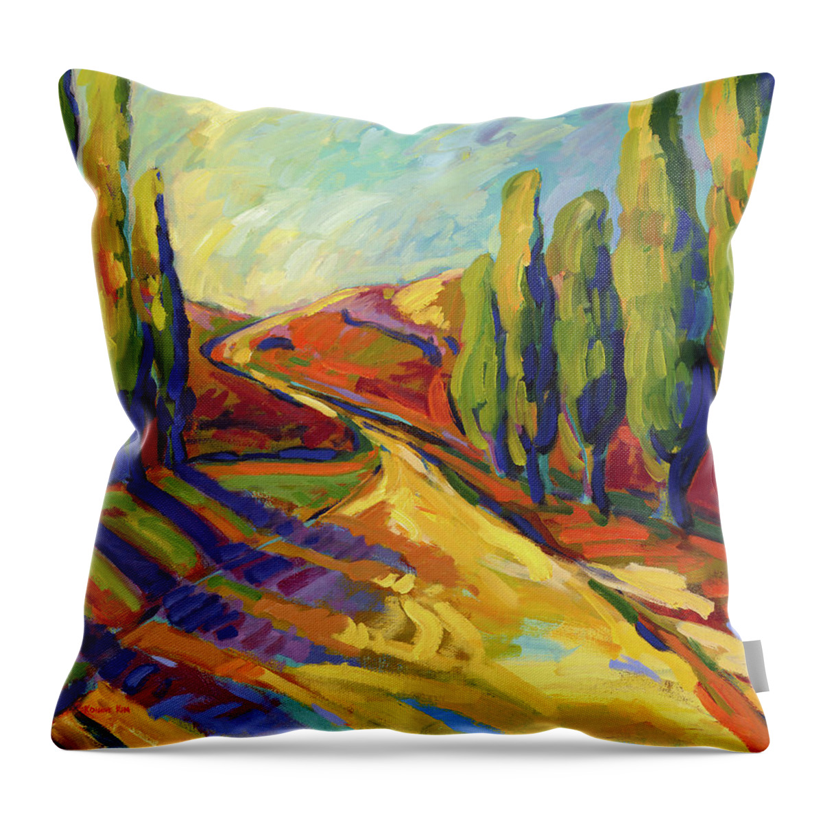 Landscapes Throw Pillow featuring the painting Afternoon Shadows by Konnie Kim