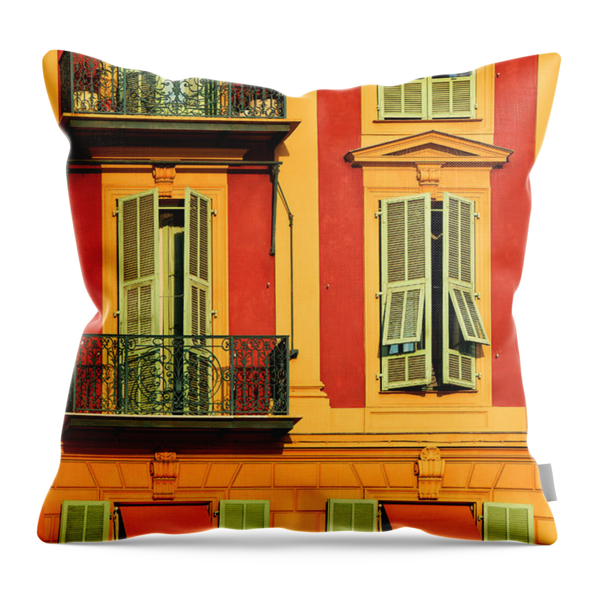 Cote D'azur Throw Pillow featuring the photograph Afternoon Windows by Inge Johnsson