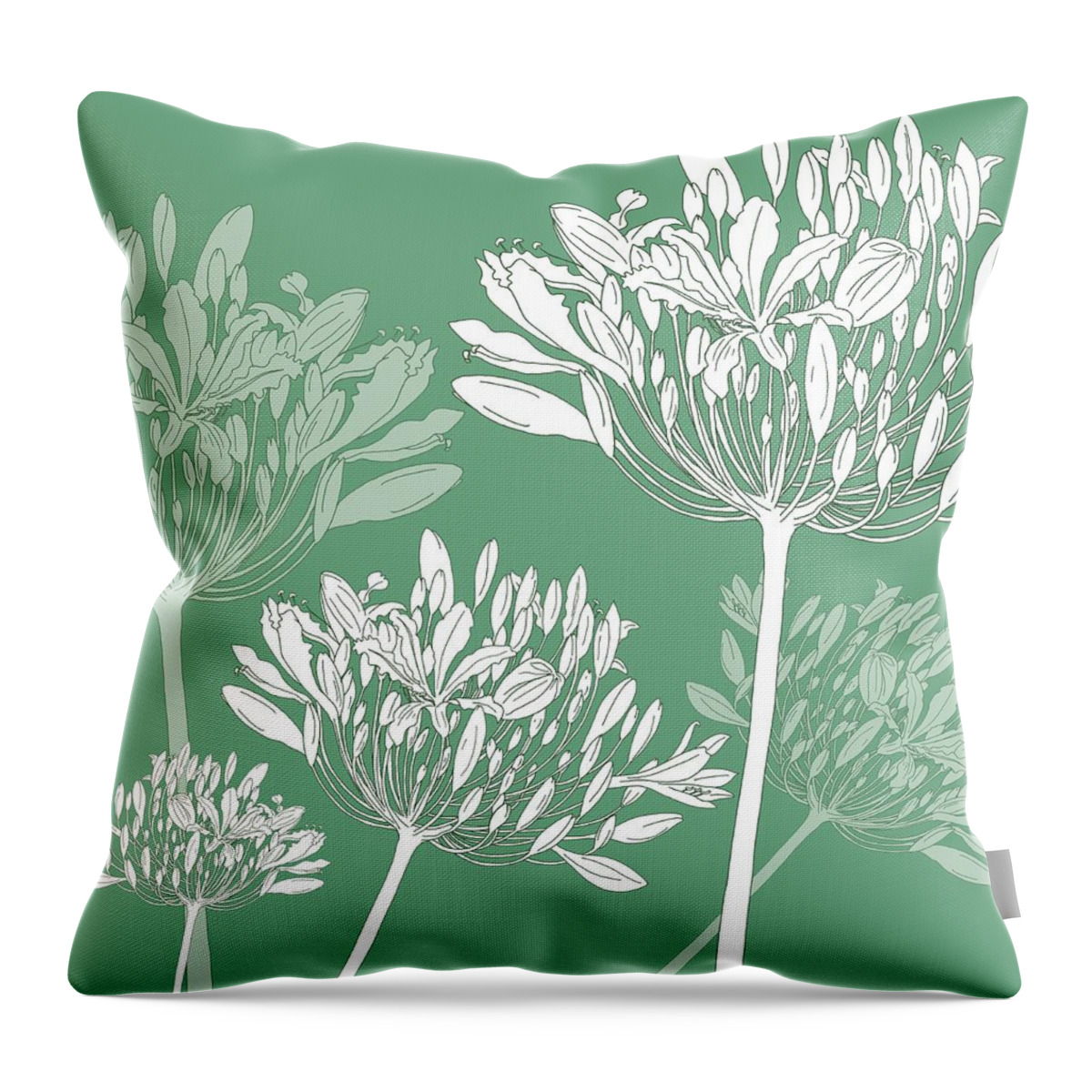 Agapanthus Throw Pillow featuring the painting Agapanthus breeze by Sarah Hough