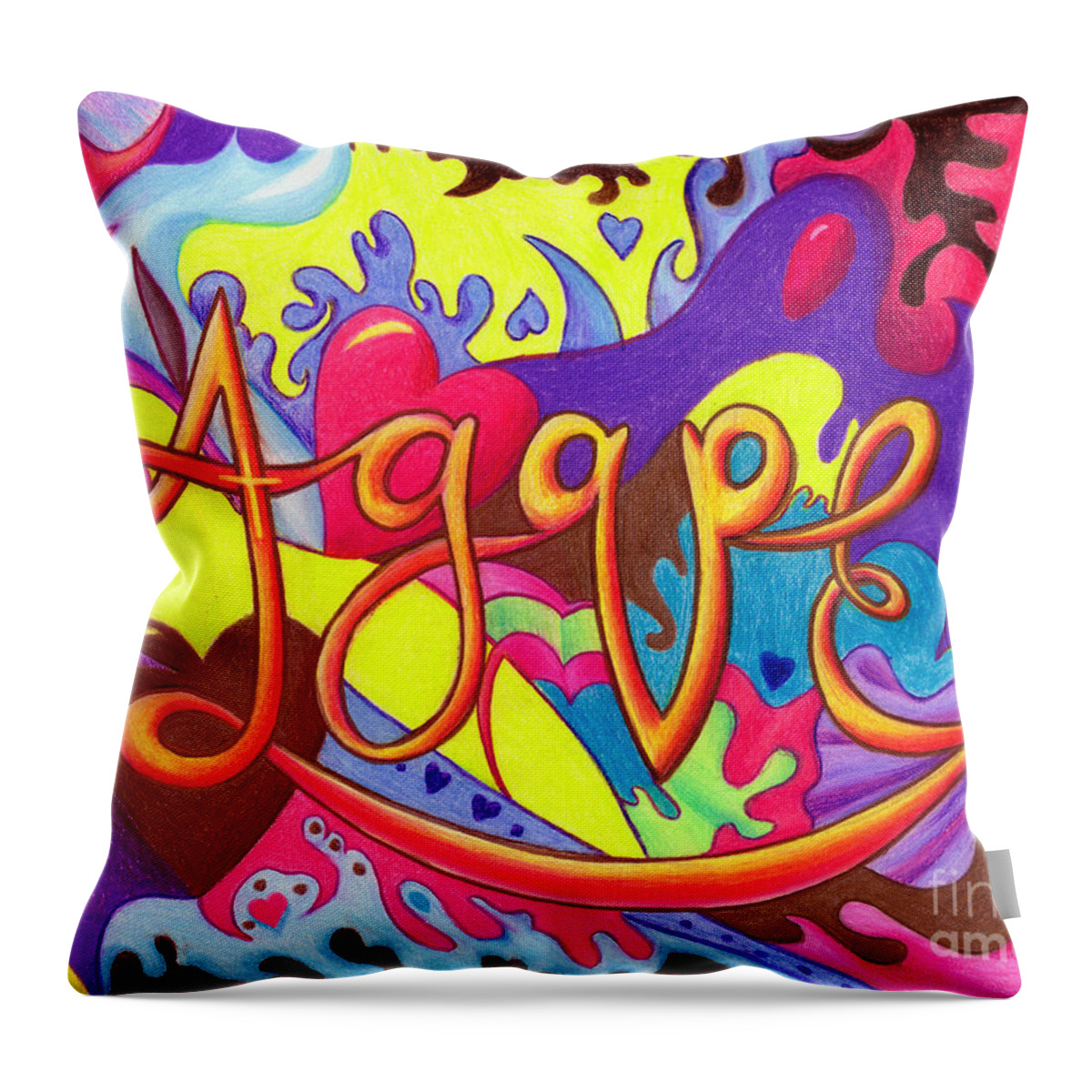 Agape Throw Pillow featuring the painting Agape by Nancy Cupp