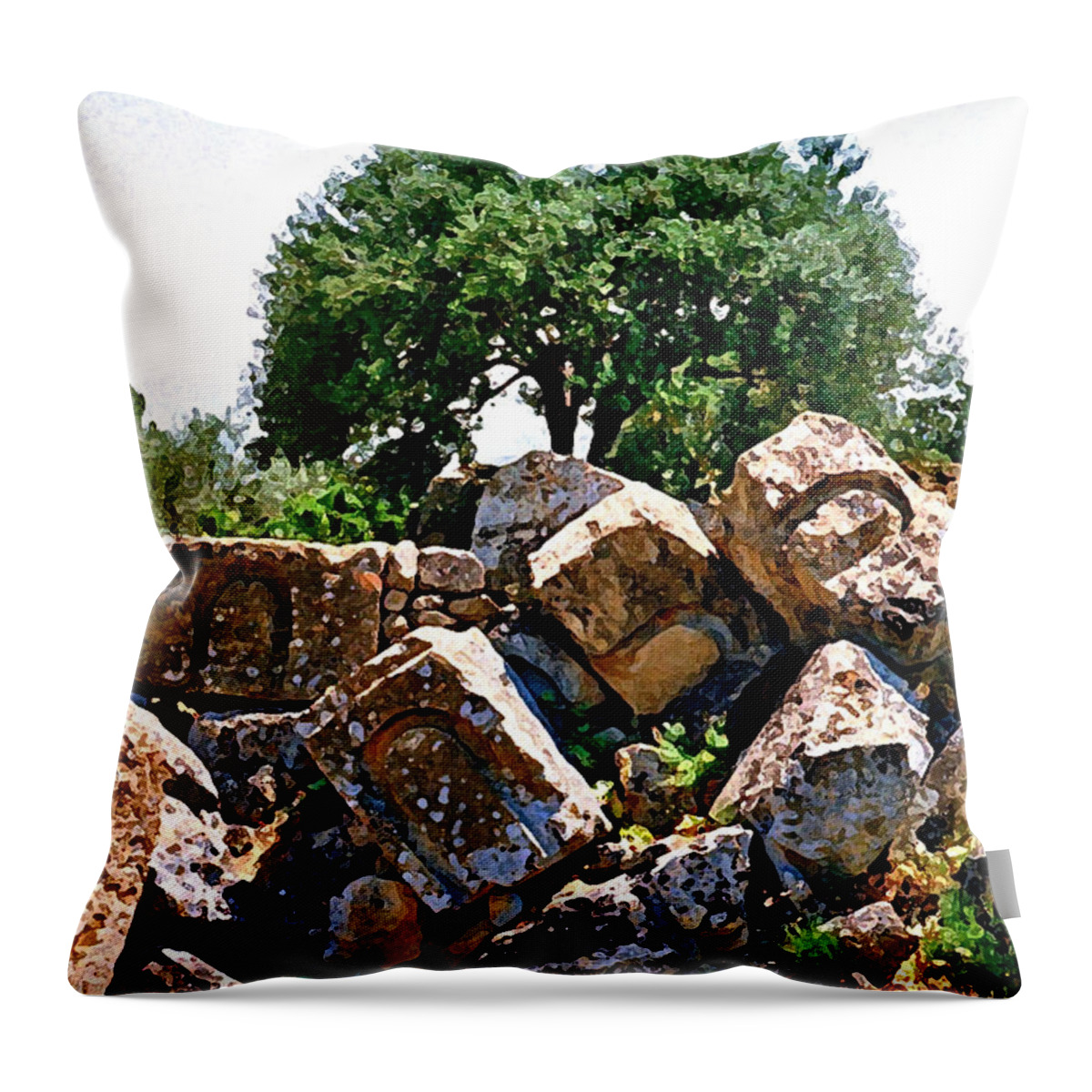 Italy Throw Pillow featuring the digital art Agrigento 1 by John Vincent Palozzi