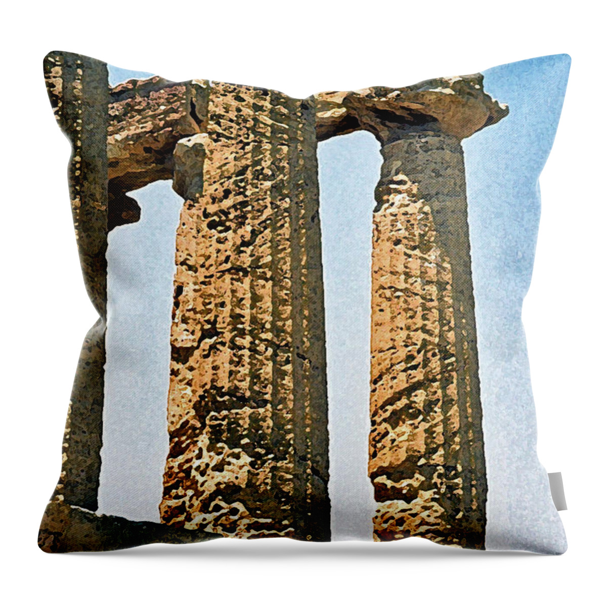 Italy Throw Pillow featuring the digital art Agrigento 5 by John Vincent Palozzi