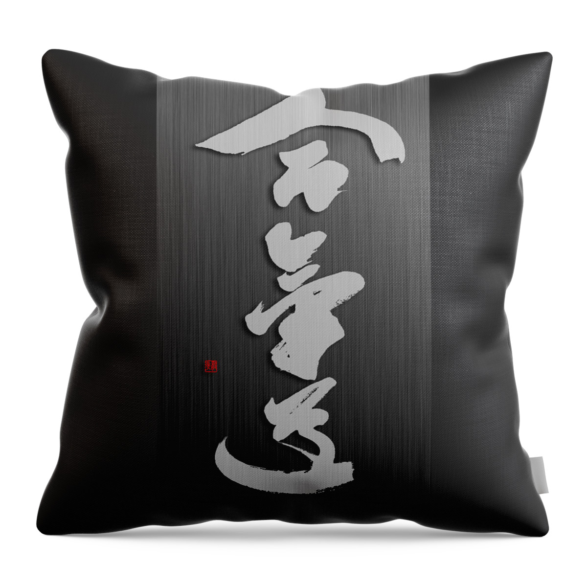 Aikido Throw Pillow featuring the painting Aikido calligraphy logo by Ponte Ryuurui