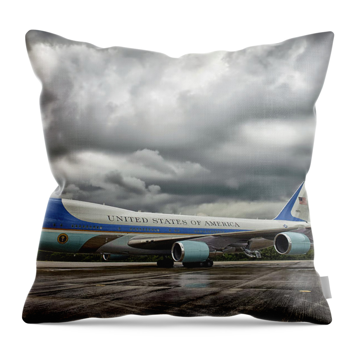 Air Force One Throw Pillow featuring the photograph Air Force One by Mountain Dreams