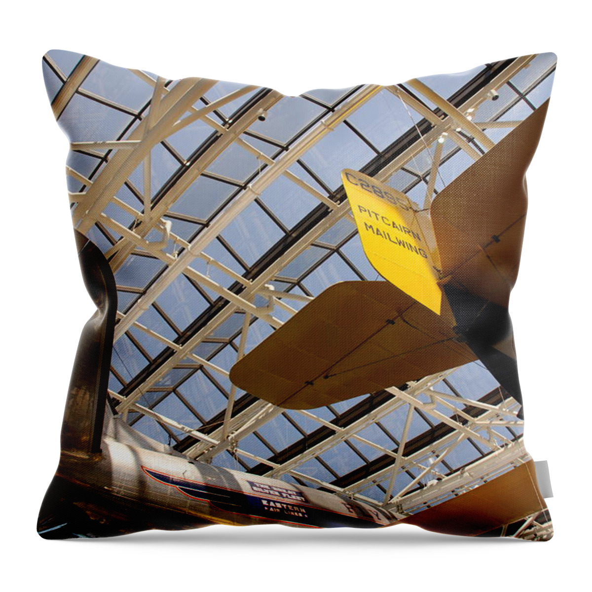 Planes Throw Pillow featuring the photograph Airplane Rudders by Kenny Glover