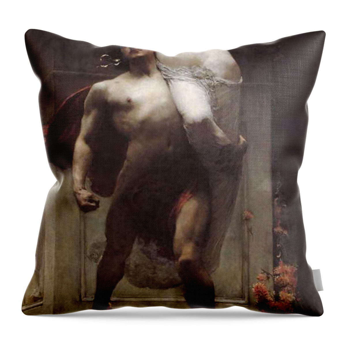 Solomon Joseph Throw Pillow featuring the painting Ajax and Cassandra by Solomon Joseph Solomon