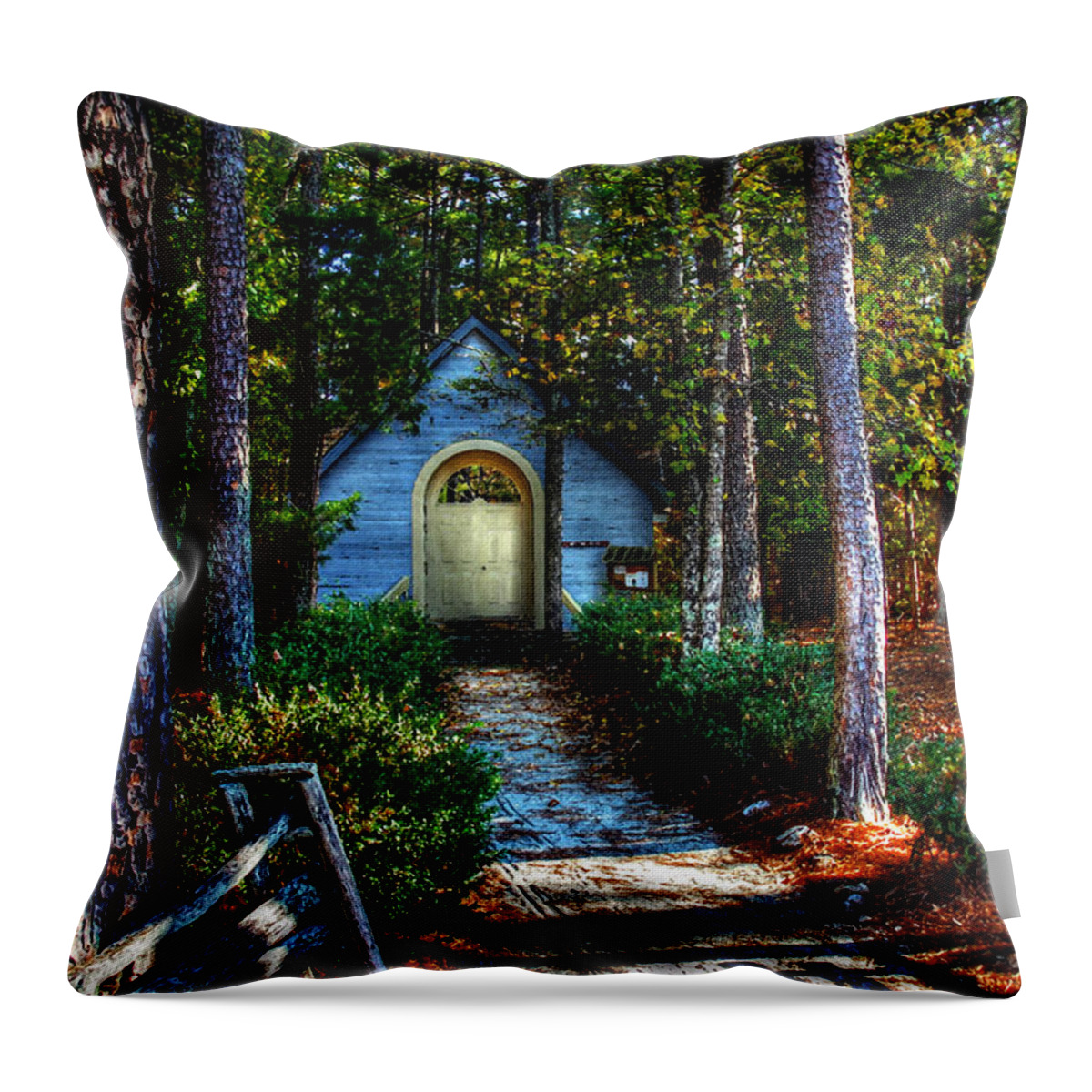 Lancaster Sc Throw Pillow featuring the photograph AJSP Chapel Dry Brush by Andy Lawless