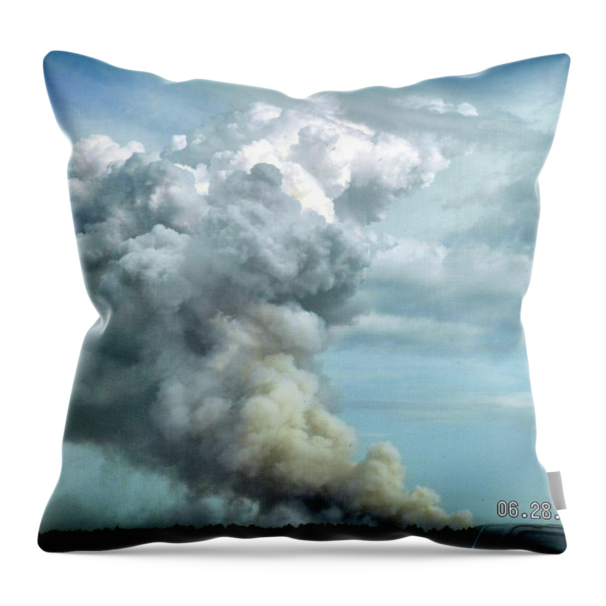 Orange Beach Throw Pillow featuring the photograph Alabama Fire by Carol Oufnac Mahan