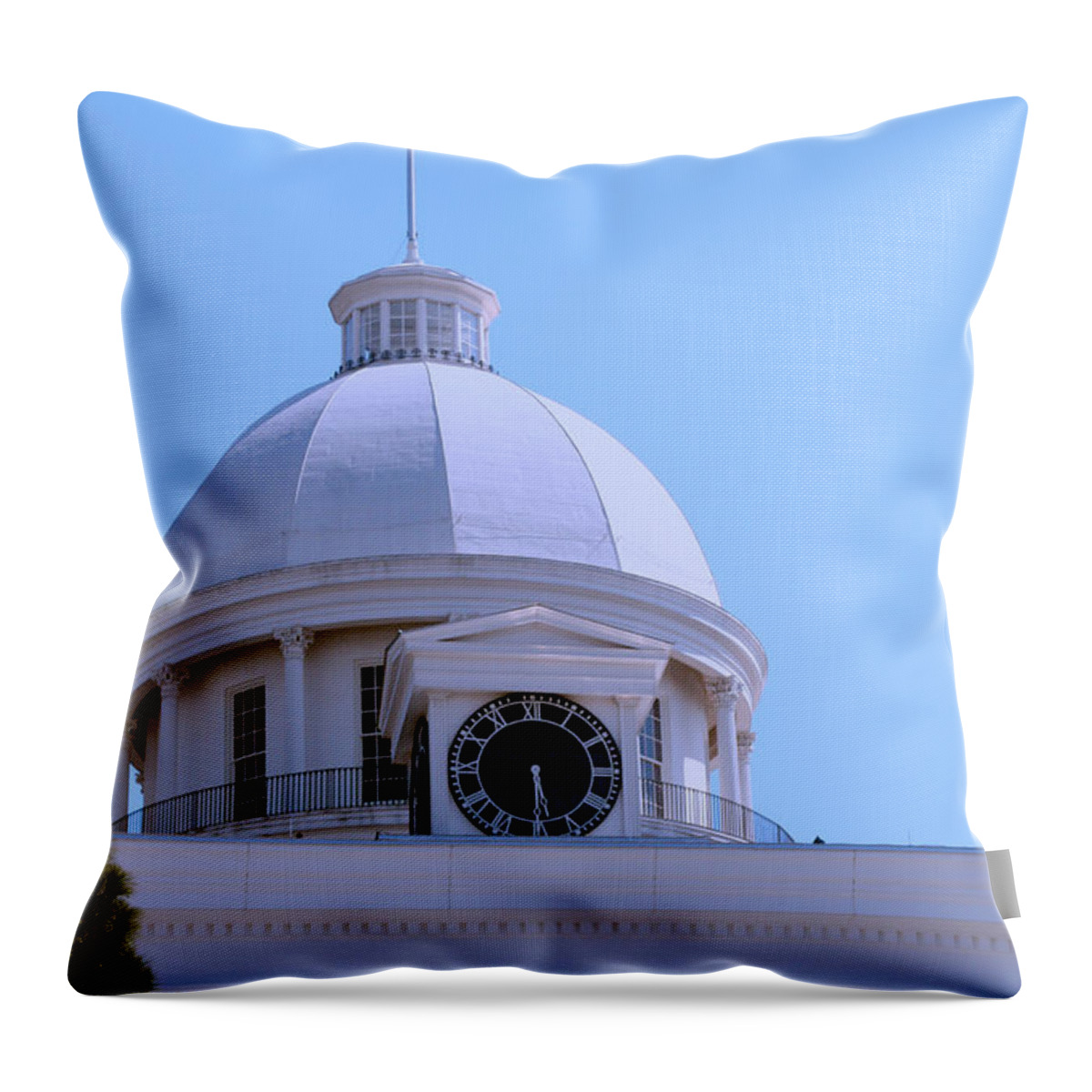 Clock Throw Pillow featuring the photograph Alabama State Capital Building_Clock by Lesa Fine