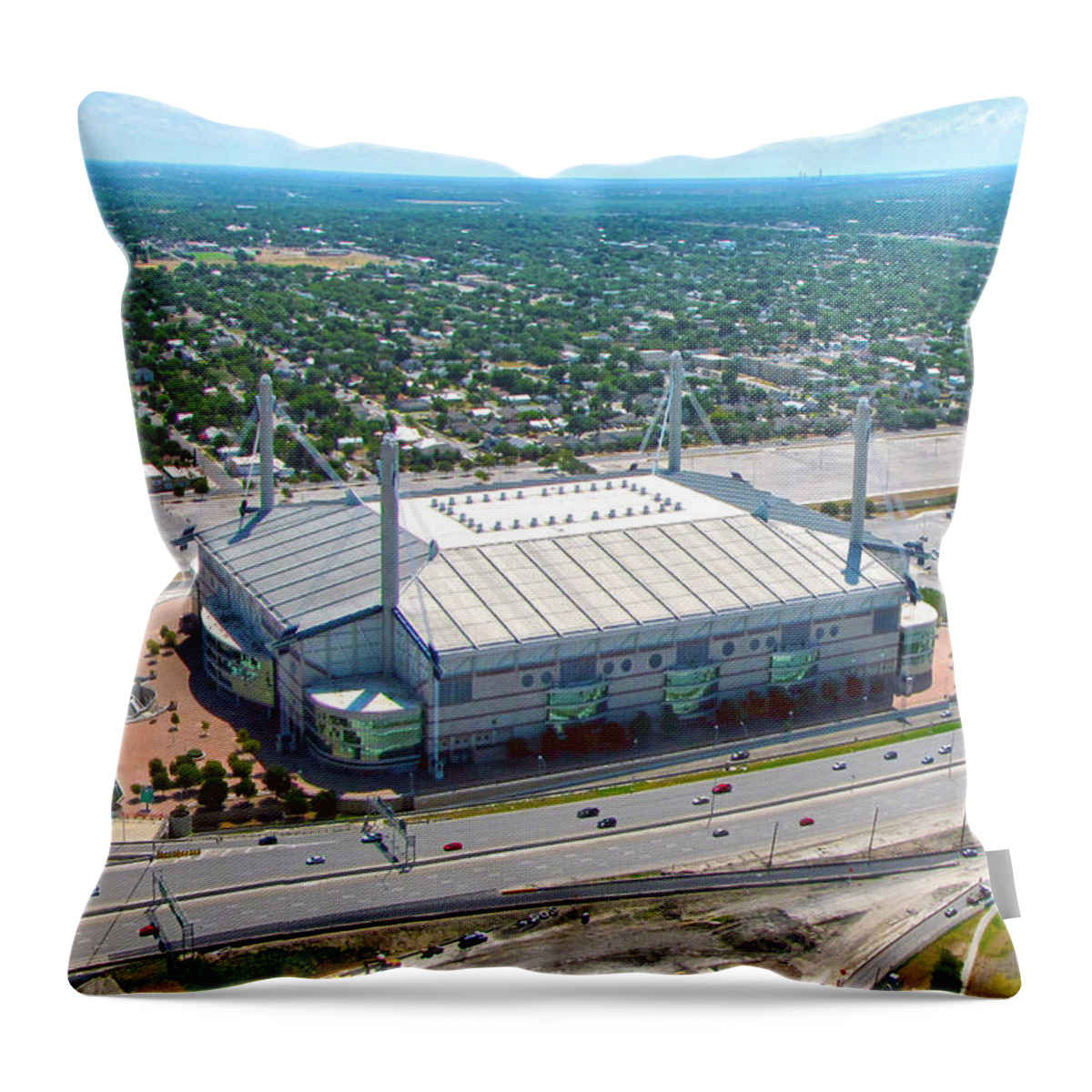 Alamodome. Alamo Dome Throw Pillow featuring the photograph Alamodome by C H Apperson