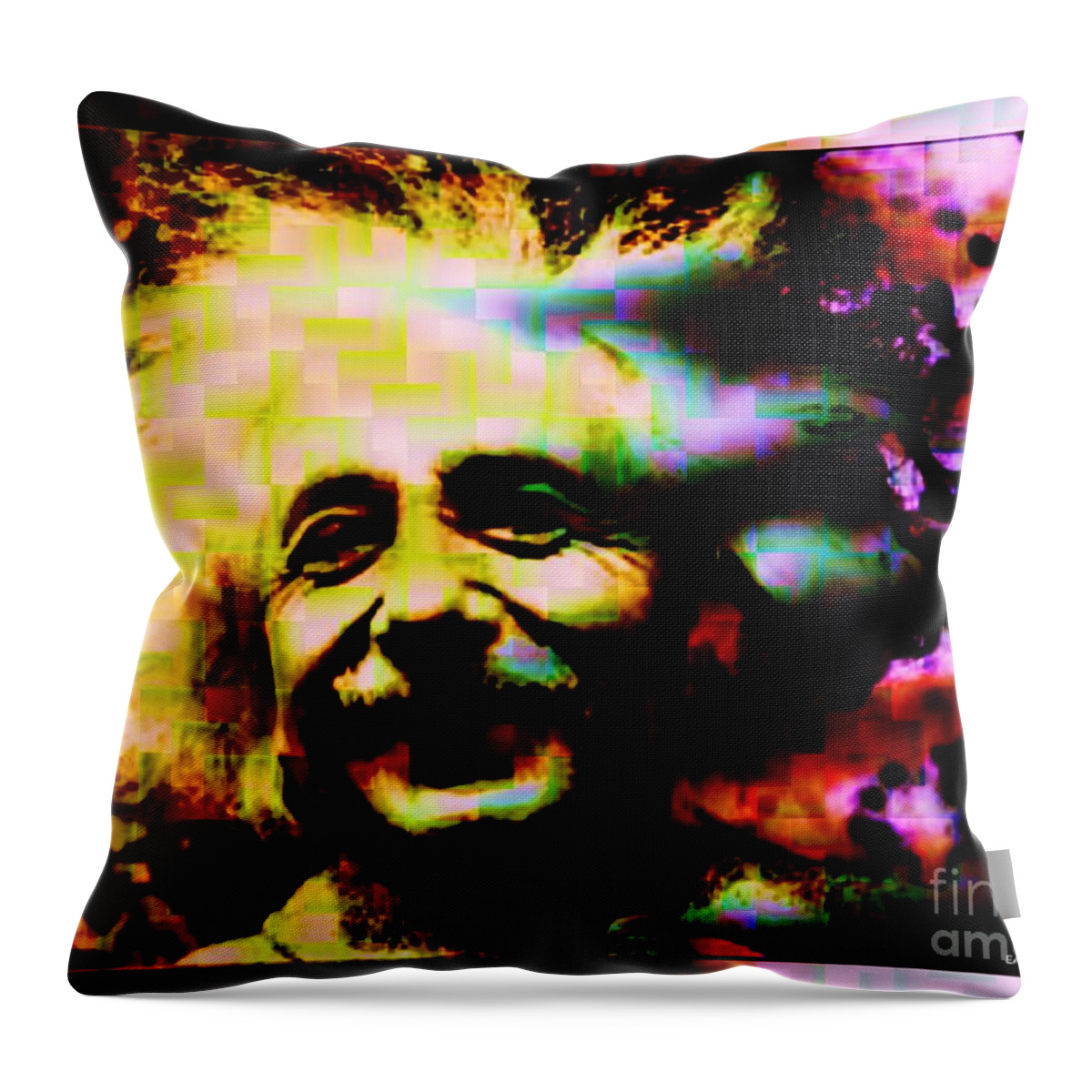 Fractal Art Throw Pillow featuring the digital art Albert Einstein - Why Is It That Nobody Understands Me - Yet Everybody Likes Me by Elizabeth McTaggart