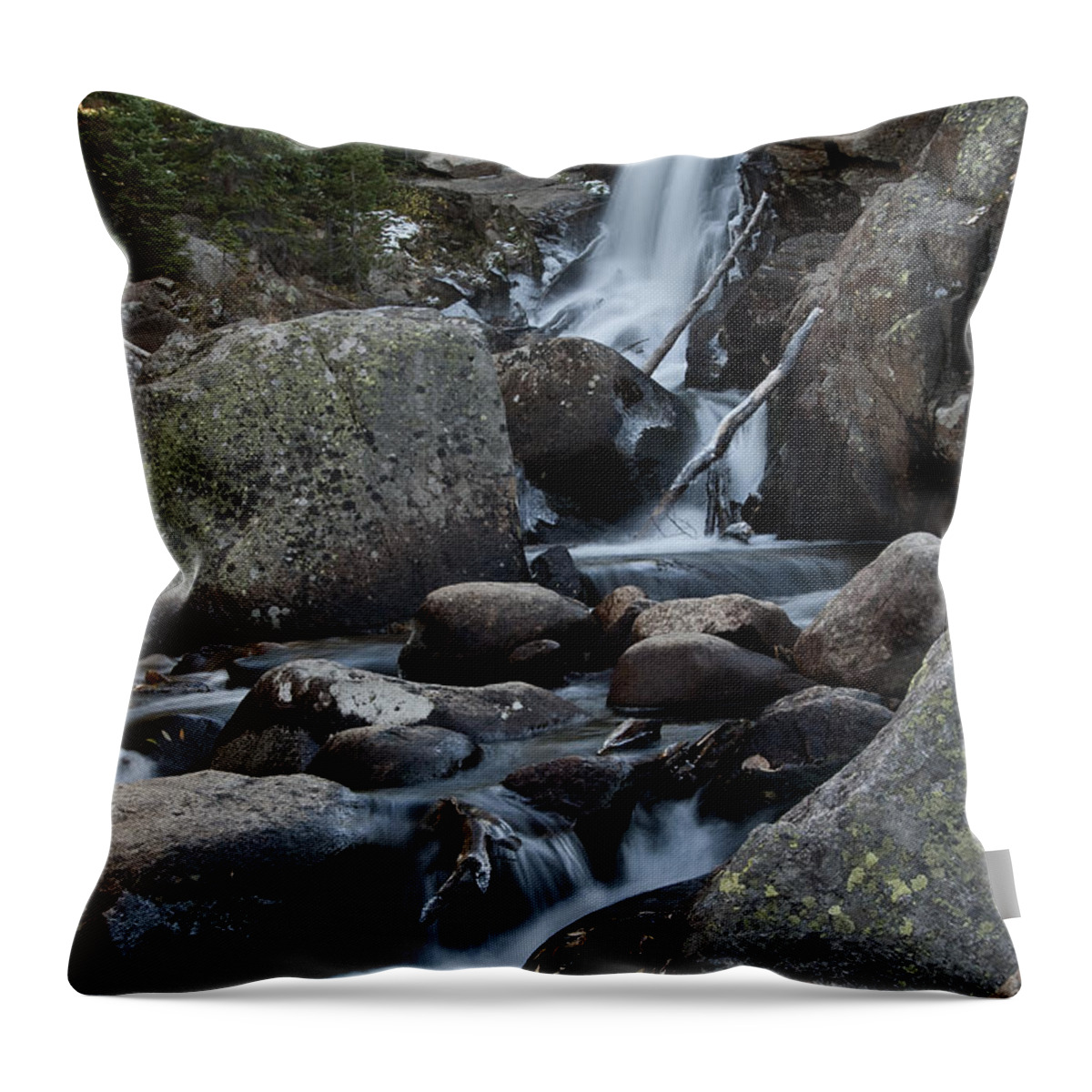 Photography Throw Pillow featuring the photograph Alberta Falls by Lee Kirchhevel
