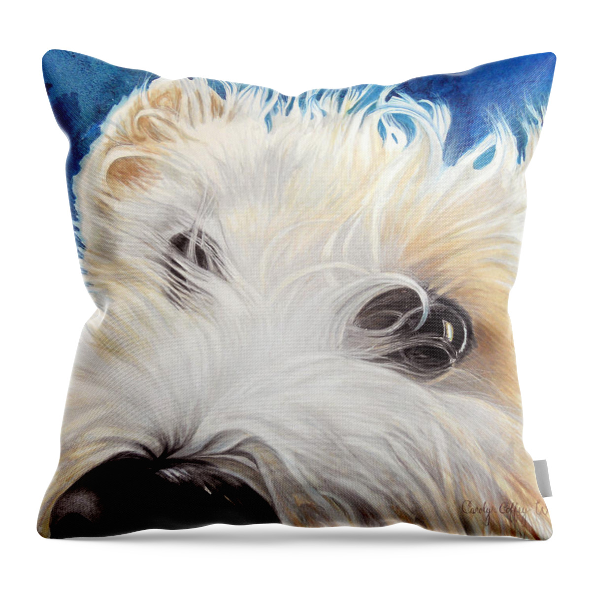 Art Throw Pillow featuring the painting Albus by Carolyn Coffey Wallace