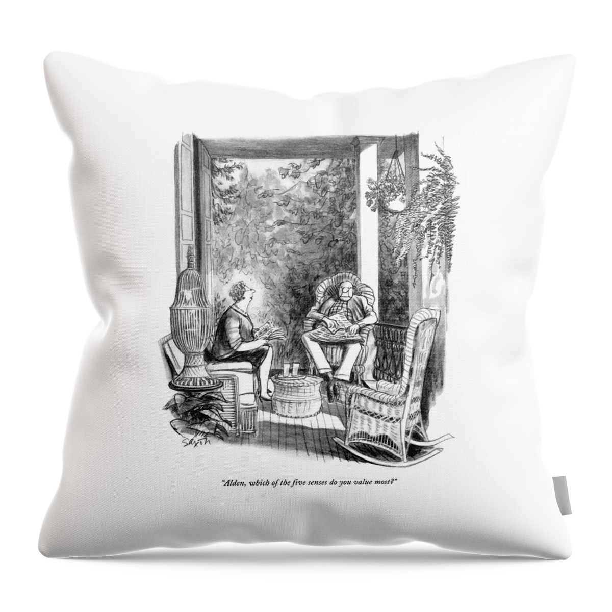 Alden, Which Of The Five Senses Do You Value Most? Throw Pillow