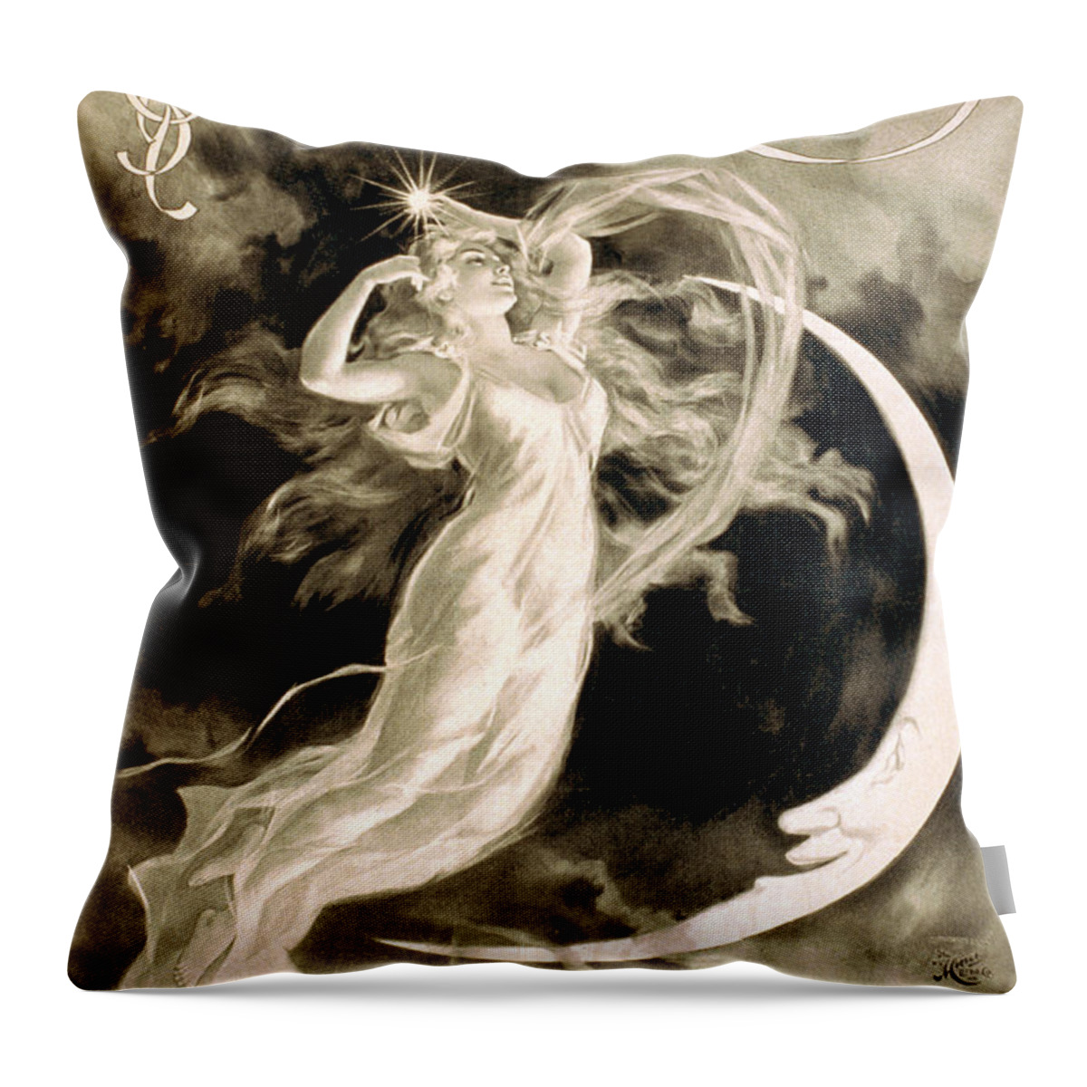 Entertainment Throw Pillow featuring the photograph Alexander Herrmann, French Magician by Photo Researchers