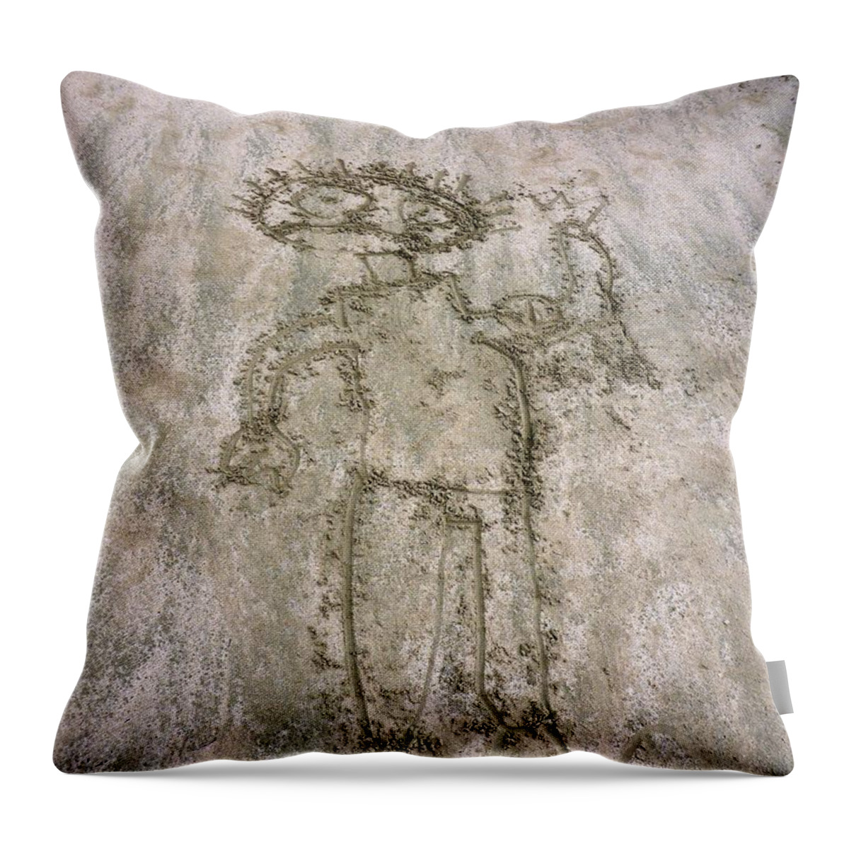Alien Throw Pillow featuring the photograph Alien on the Beach by Cristina Stefan