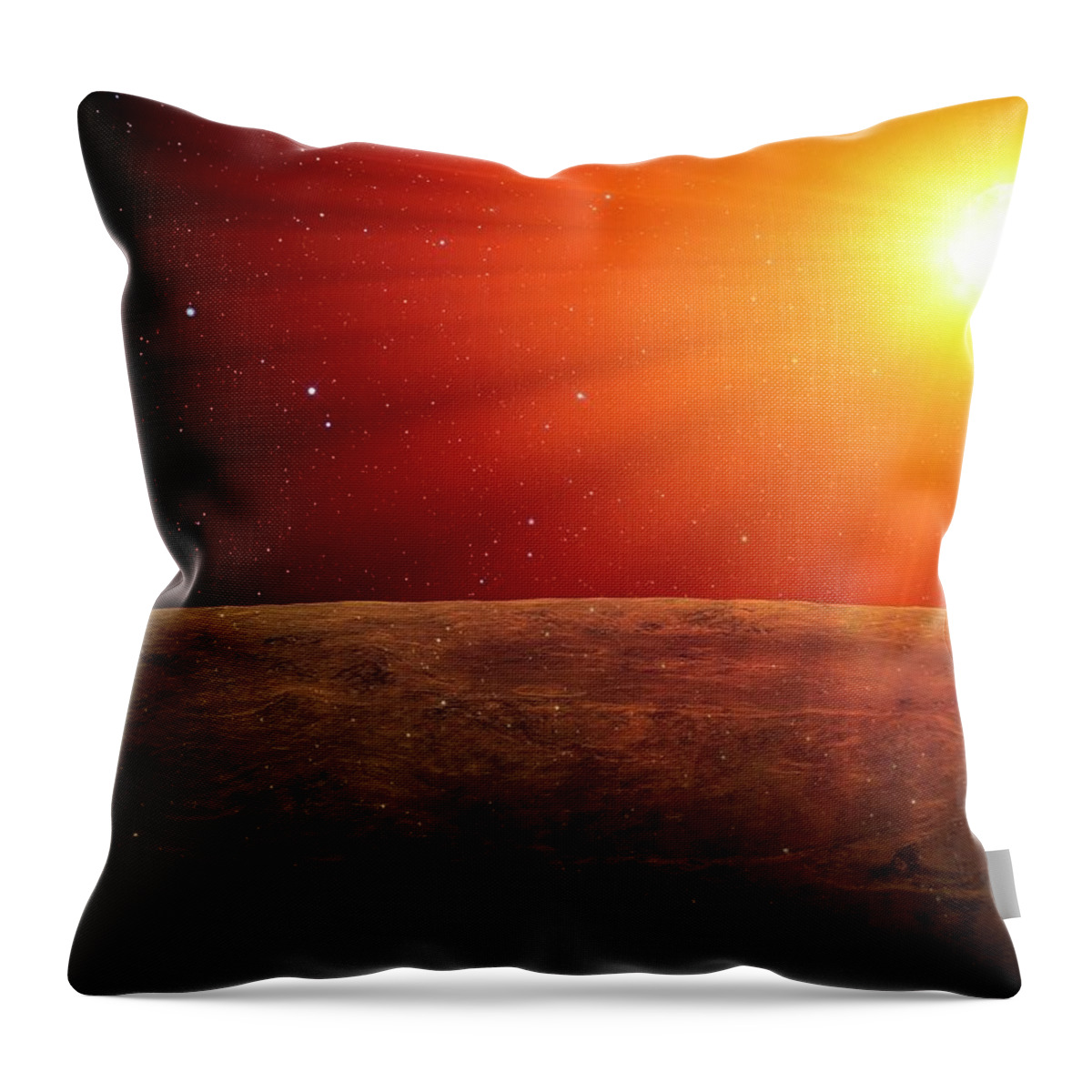 Shadow Throw Pillow featuring the digital art Alien Planet, Artwork by Andrzej Wojcicki
