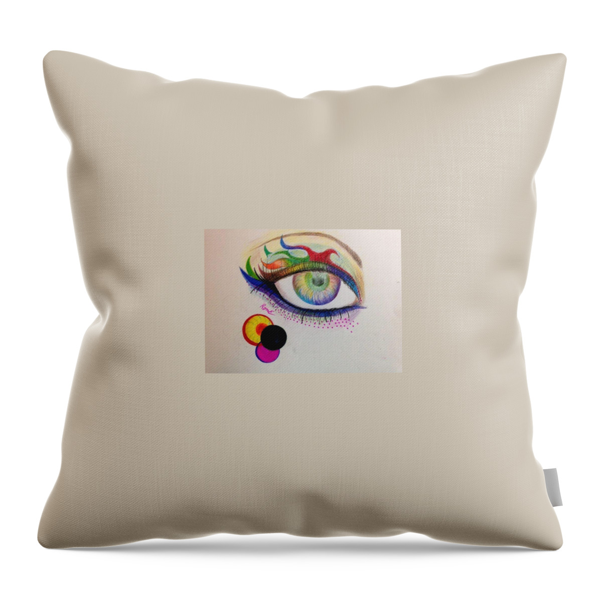    Pop Art Throw Pillow featuring the mixed media All Seeing by Ronnie Egerton