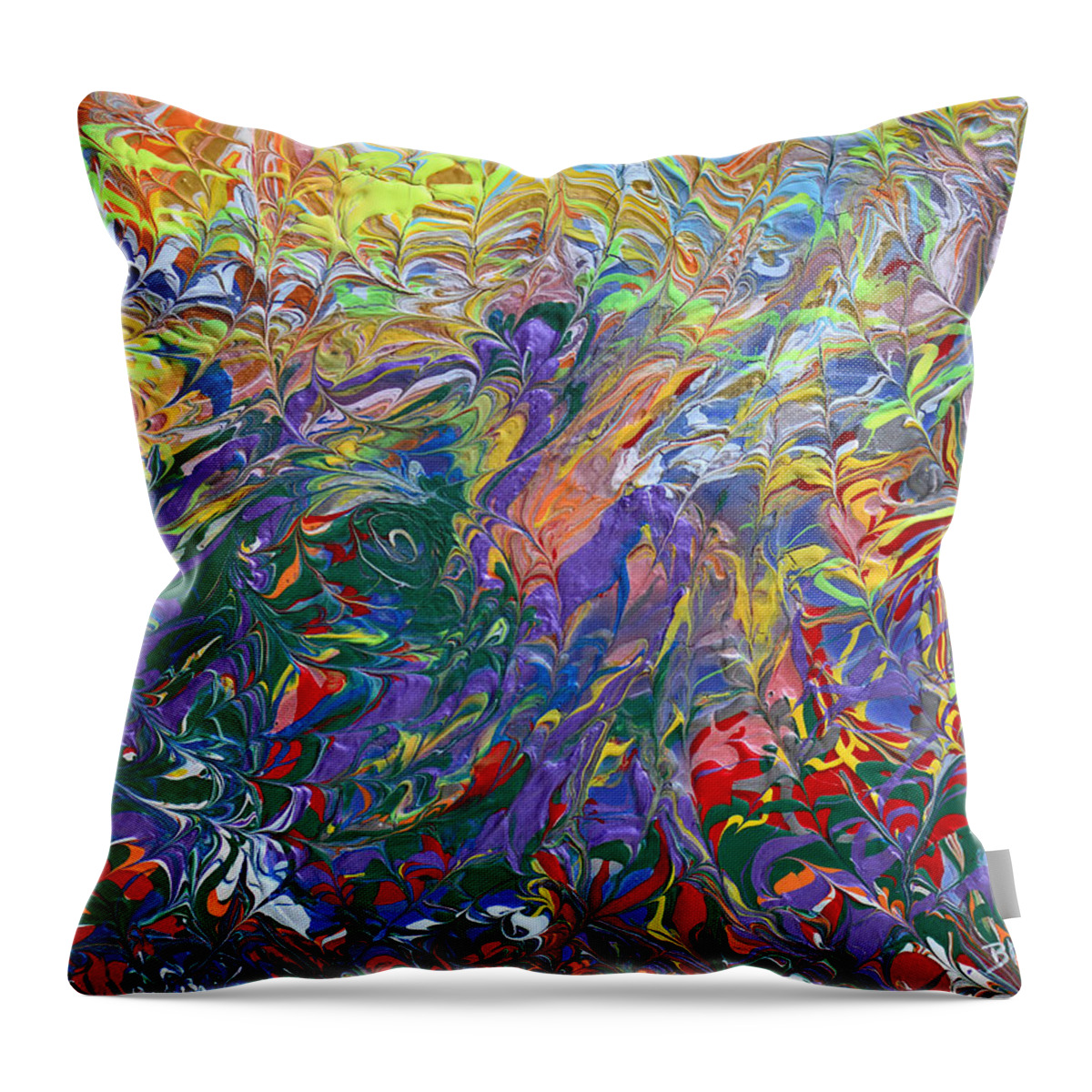 Vibrant Abstract Throw Pillow featuring the painting All That Jazz by Donna Blackhall