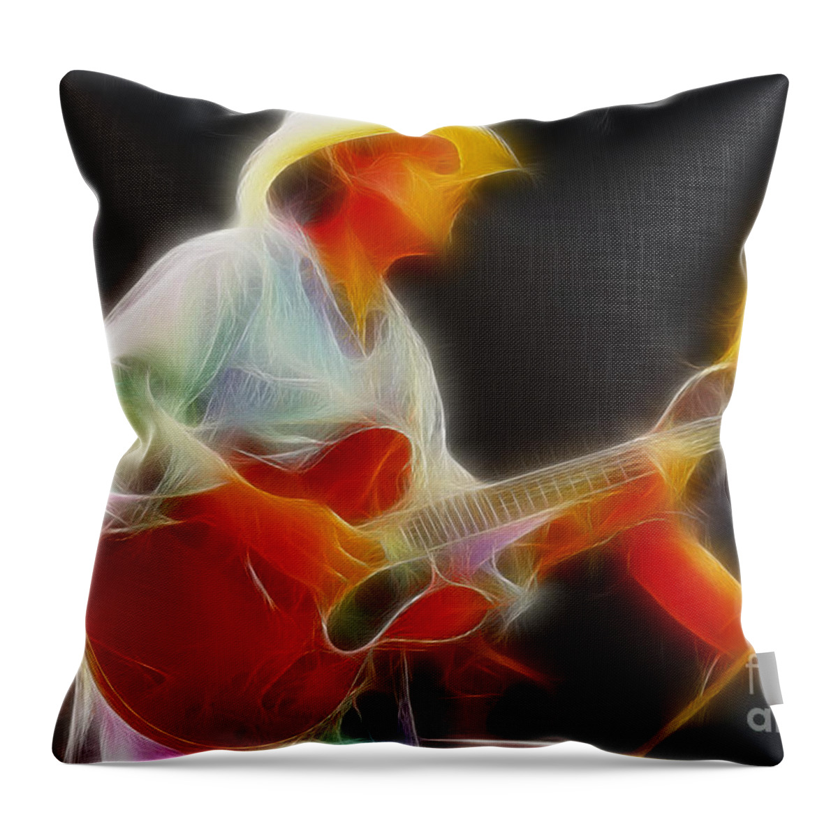 Allman Brothers Throw Pillow featuring the photograph Allman-Dickie-95-GC2-Fractal by Gary Gingrich Galleries