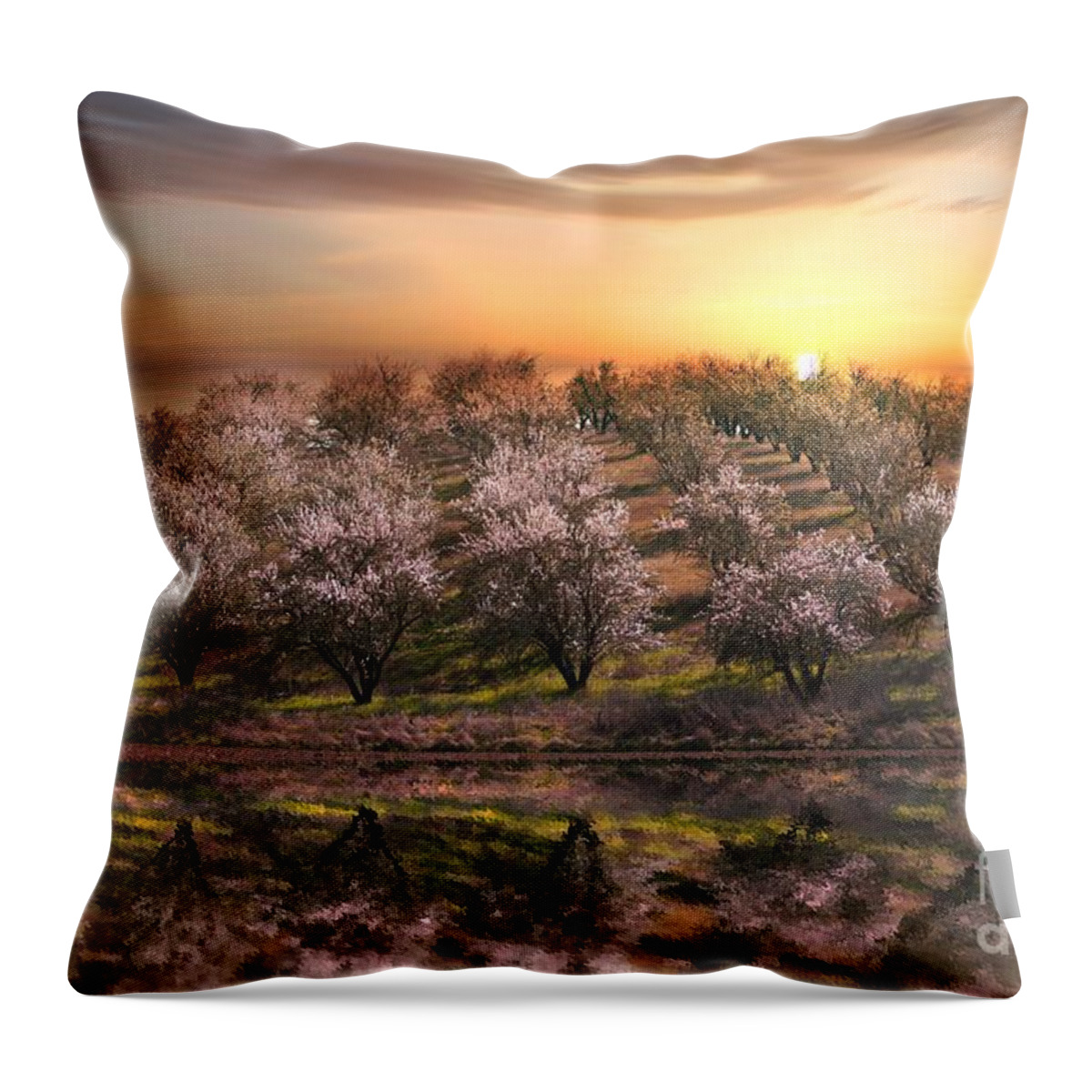 Grove Throw Pillow featuring the photograph Almonds by Stephanie Laird