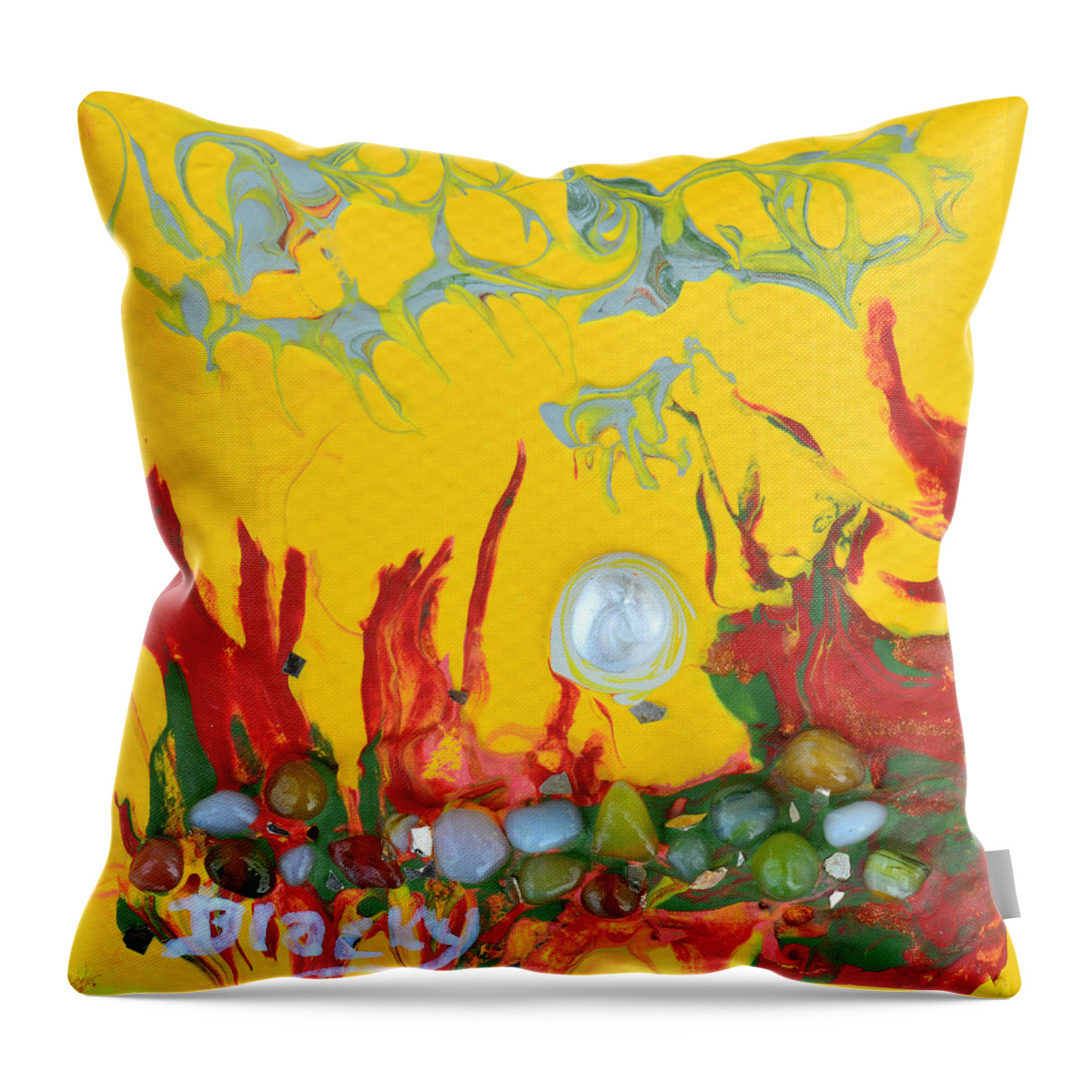 Modern Throw Pillow featuring the mixed media Almost Sundown by Donna Blackhall
