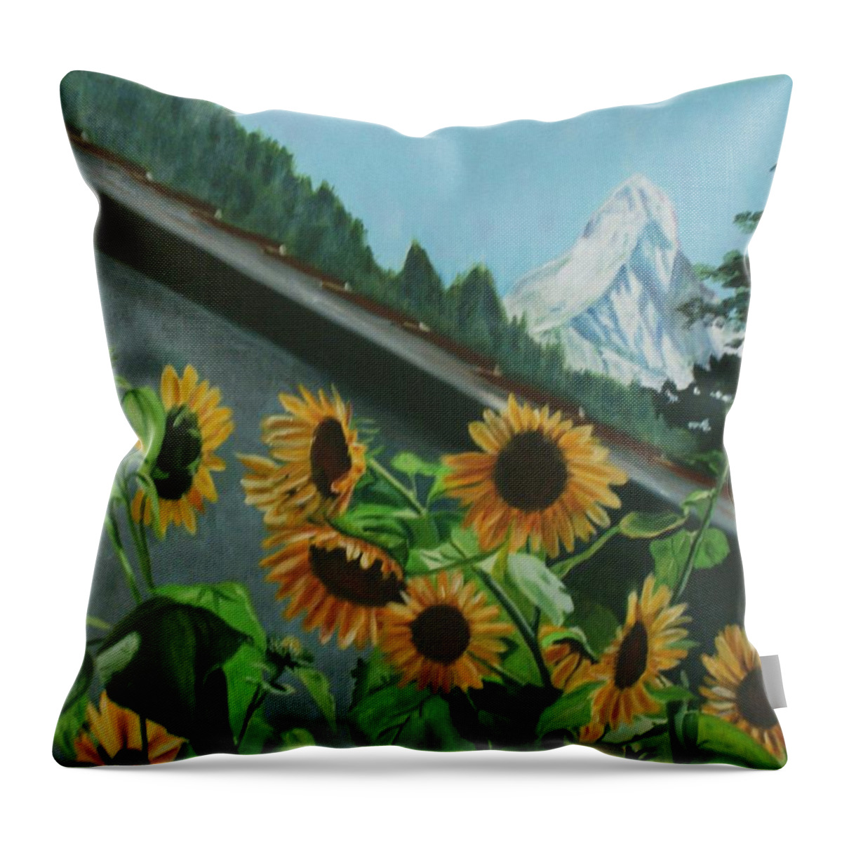Alpine Throw Pillow featuring the painting Alpine Delight by Jill Ciccone Pike
