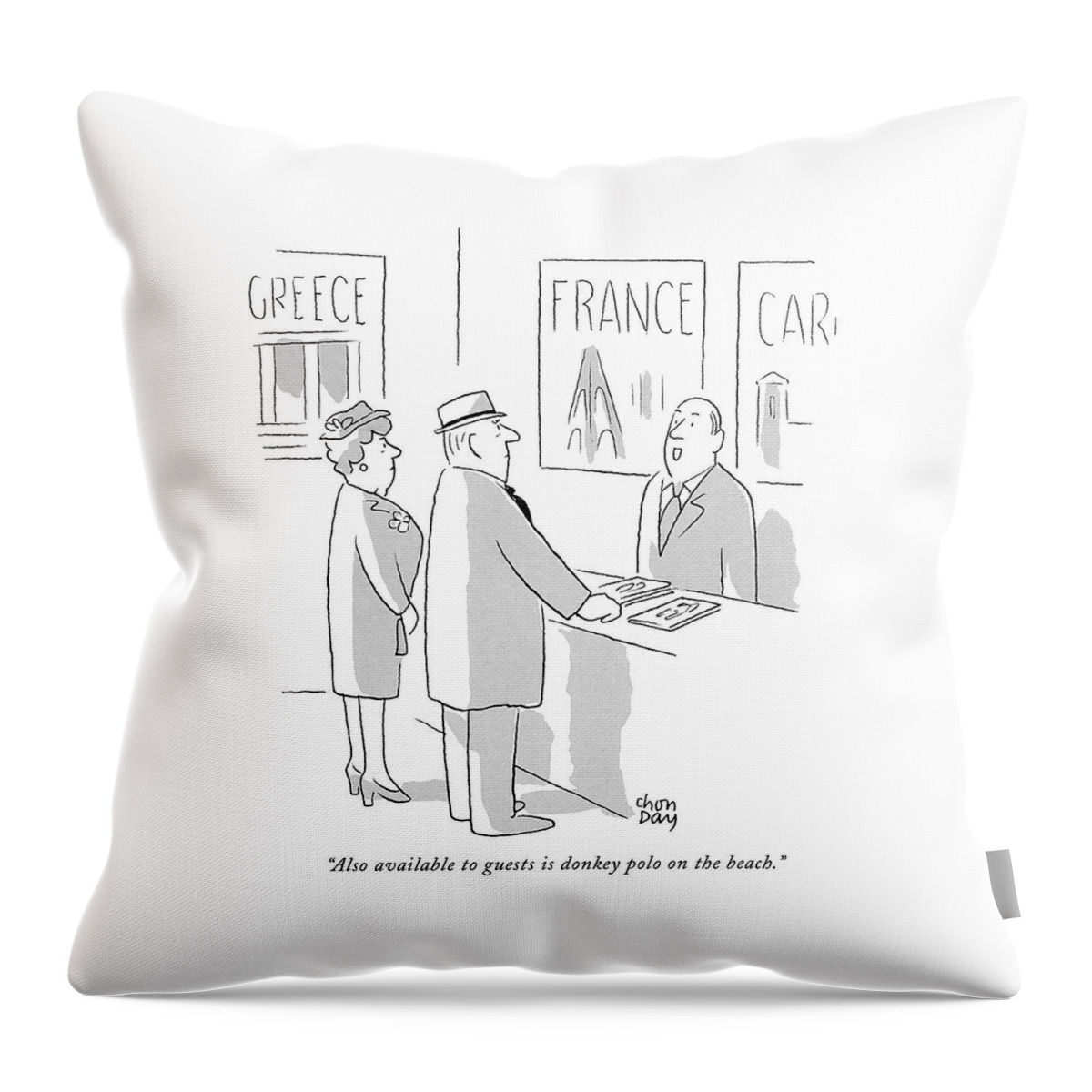 Also Available To Guests Is Donkey Polo Throw Pillow