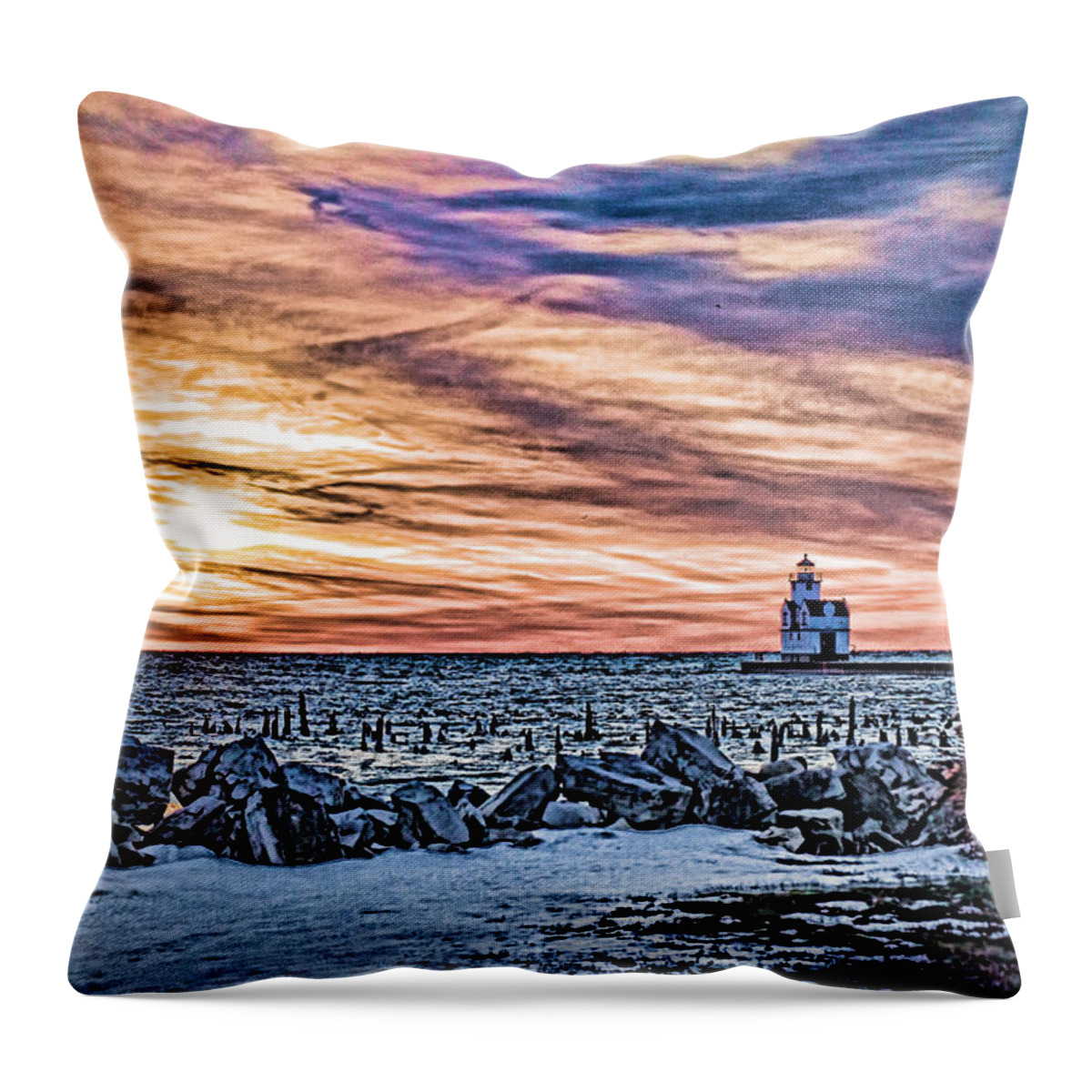 Lighthouse Throw Pillow featuring the photograph Alternate Reality by Bill Pevlor
