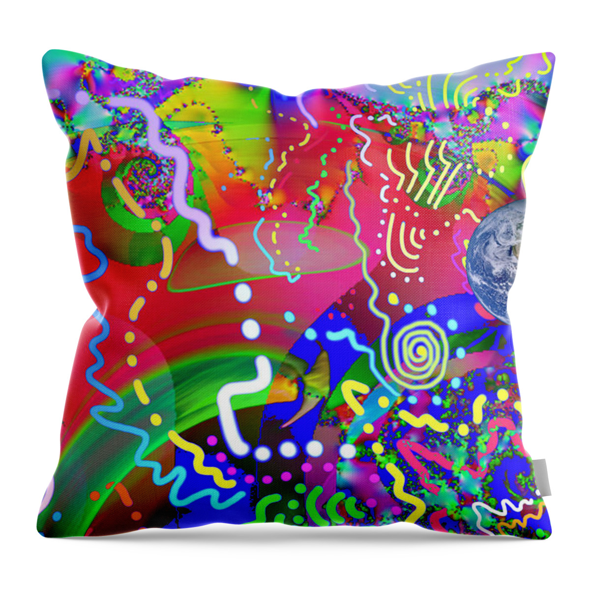 Earth In An Abstract Space Throw Pillow featuring the digital art Alternate Reality by Kevin Caudill