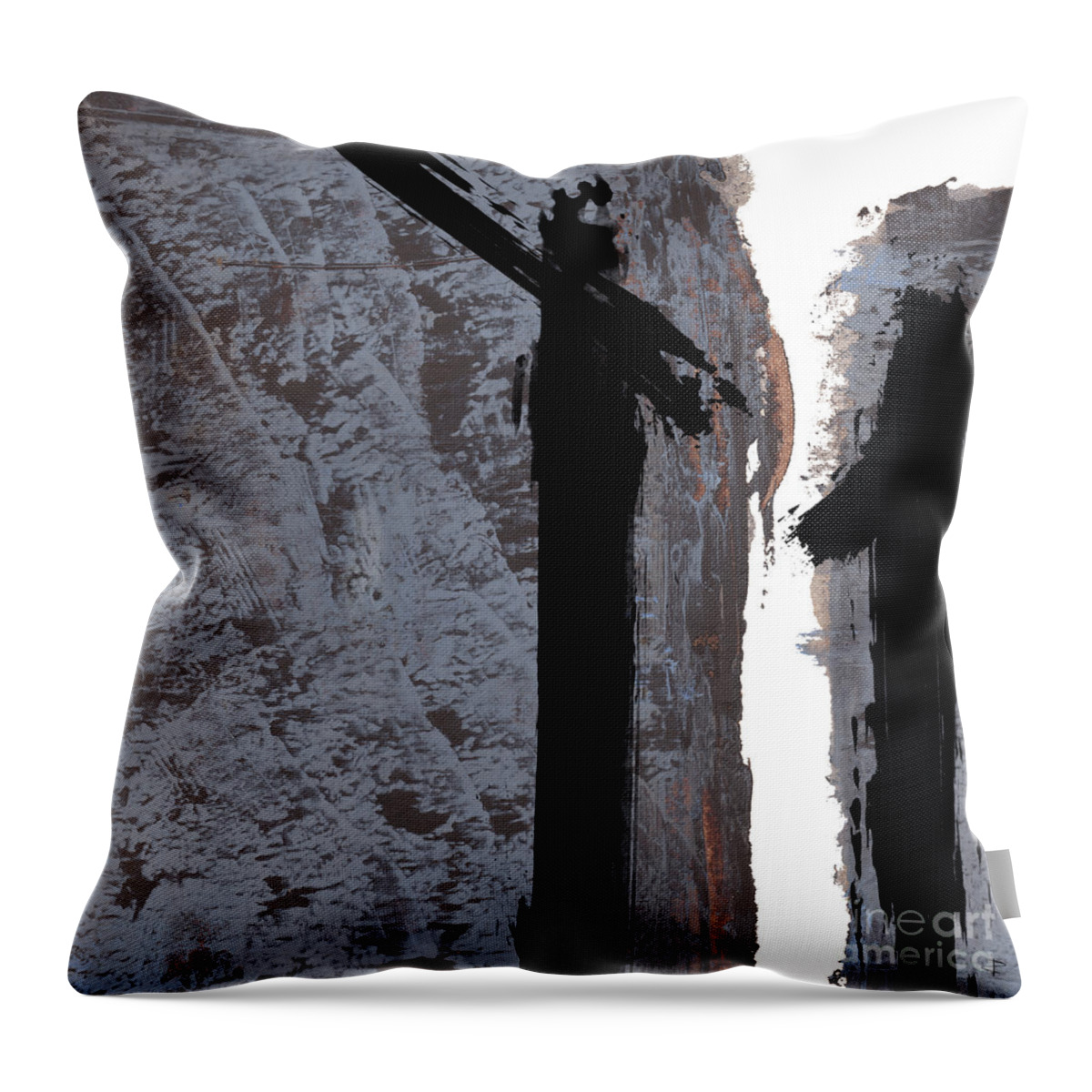 Abstract Throw Pillow featuring the painting Alternative Edge lll by Paul Davenport