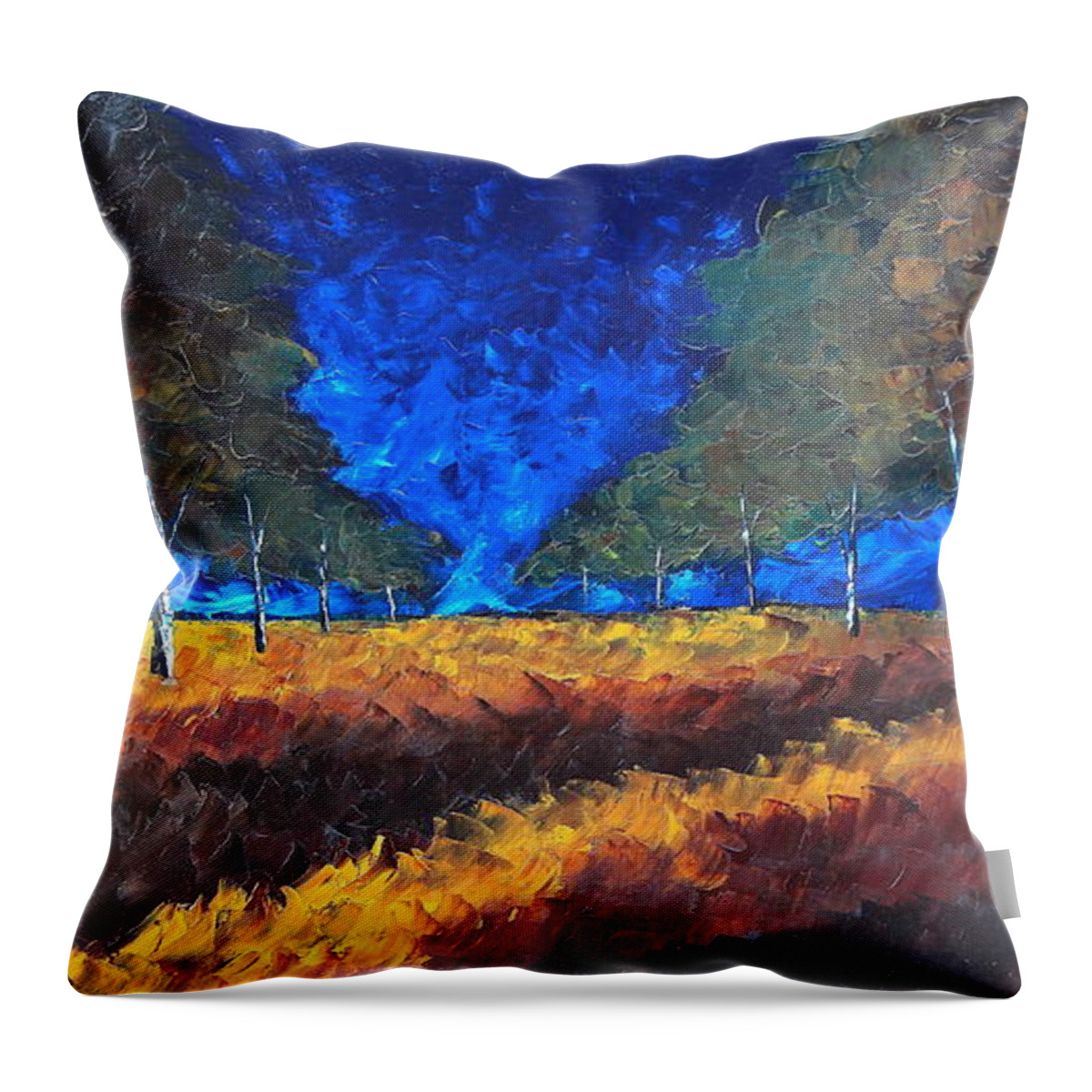 Blue Throw Pillow featuring the painting Always Dreaming by Steven Lebron Langston