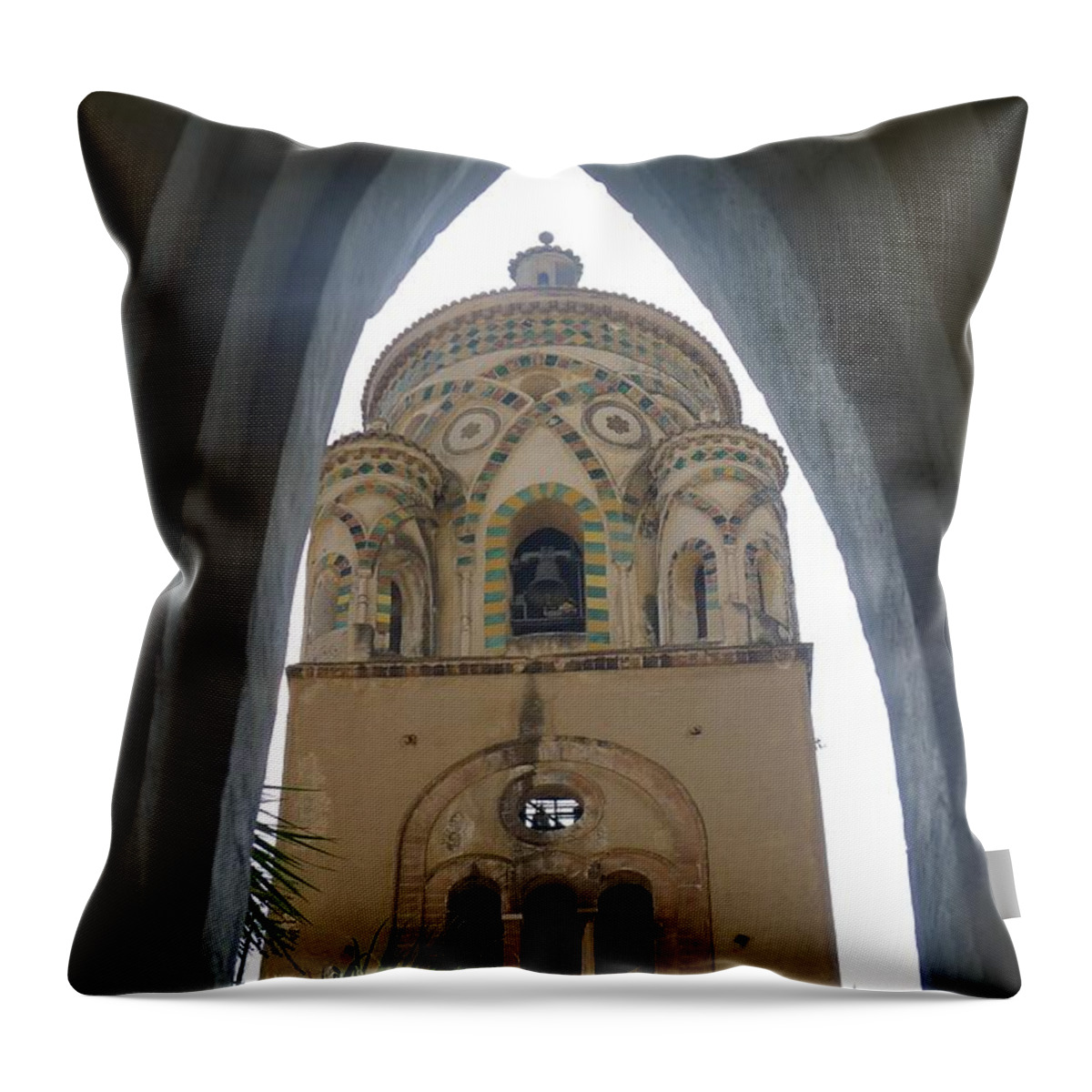 Amafli Church Throw Pillow featuring the photograph Amalfi - Church by Nora Boghossian