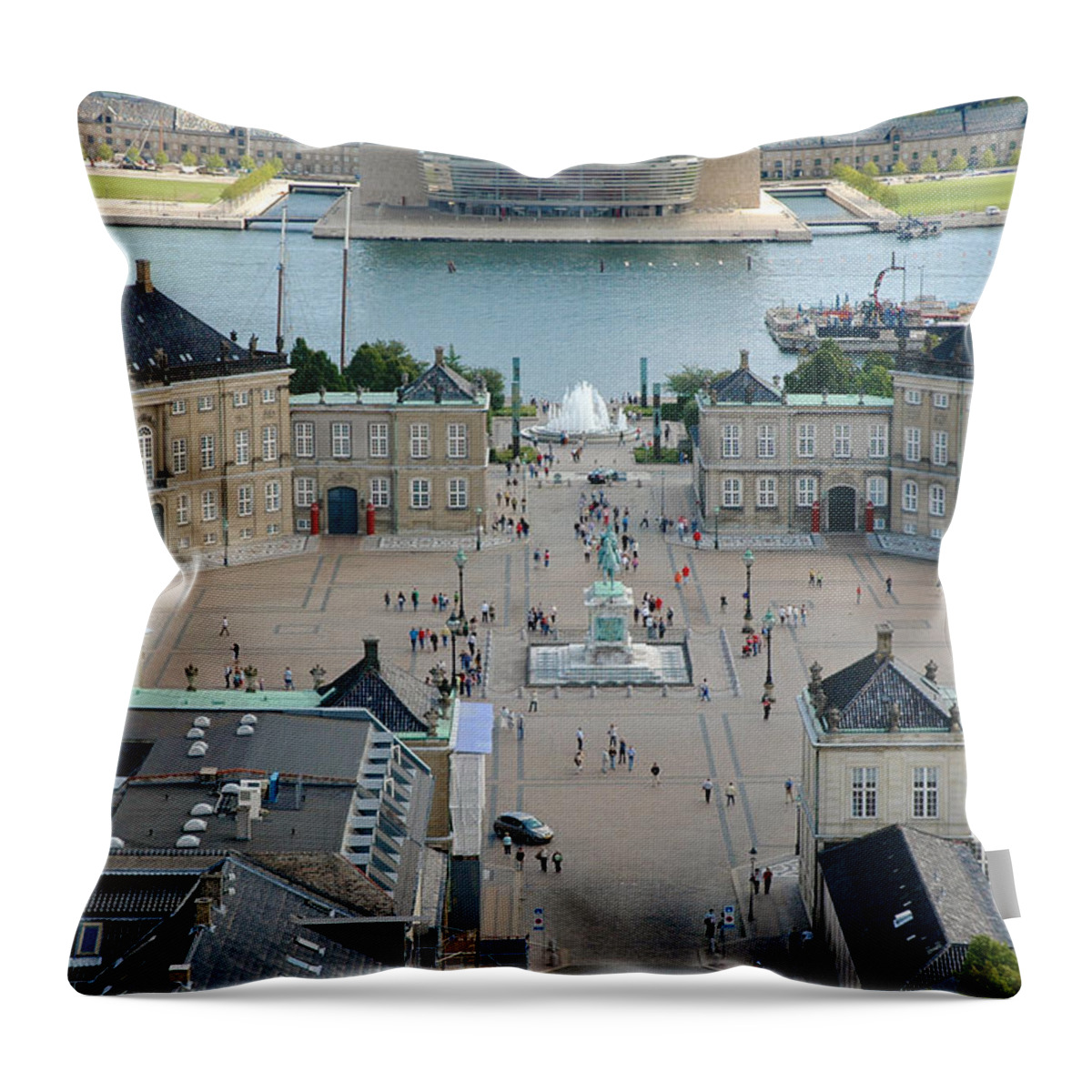 Landscapes Throw Pillow featuring the photograph Amalienborg Palace Copenhagen by Mary Lee Dereske