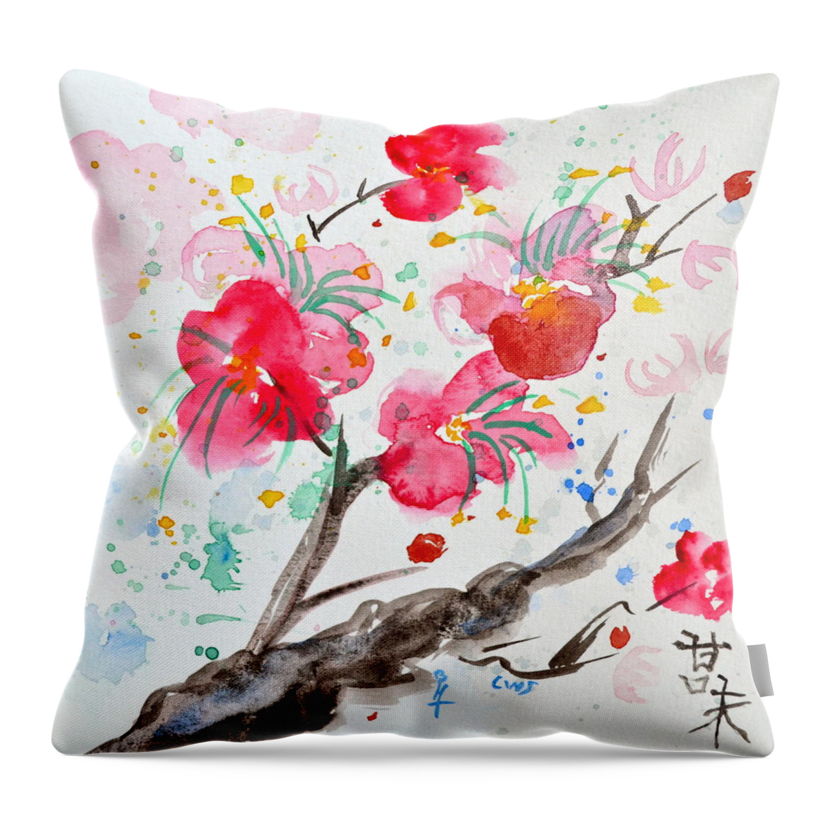 Amami Throw Pillow featuring the painting Amami or Sweetness by Beverley Harper Tinsley