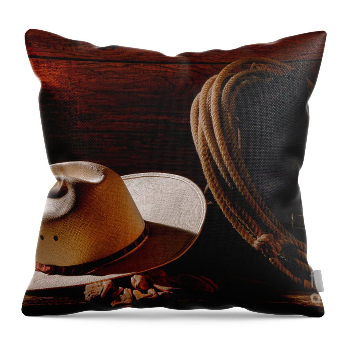 Rodeo Throw Pillow featuring the photograph Amarillo by Morning by Olivier Le Queinec