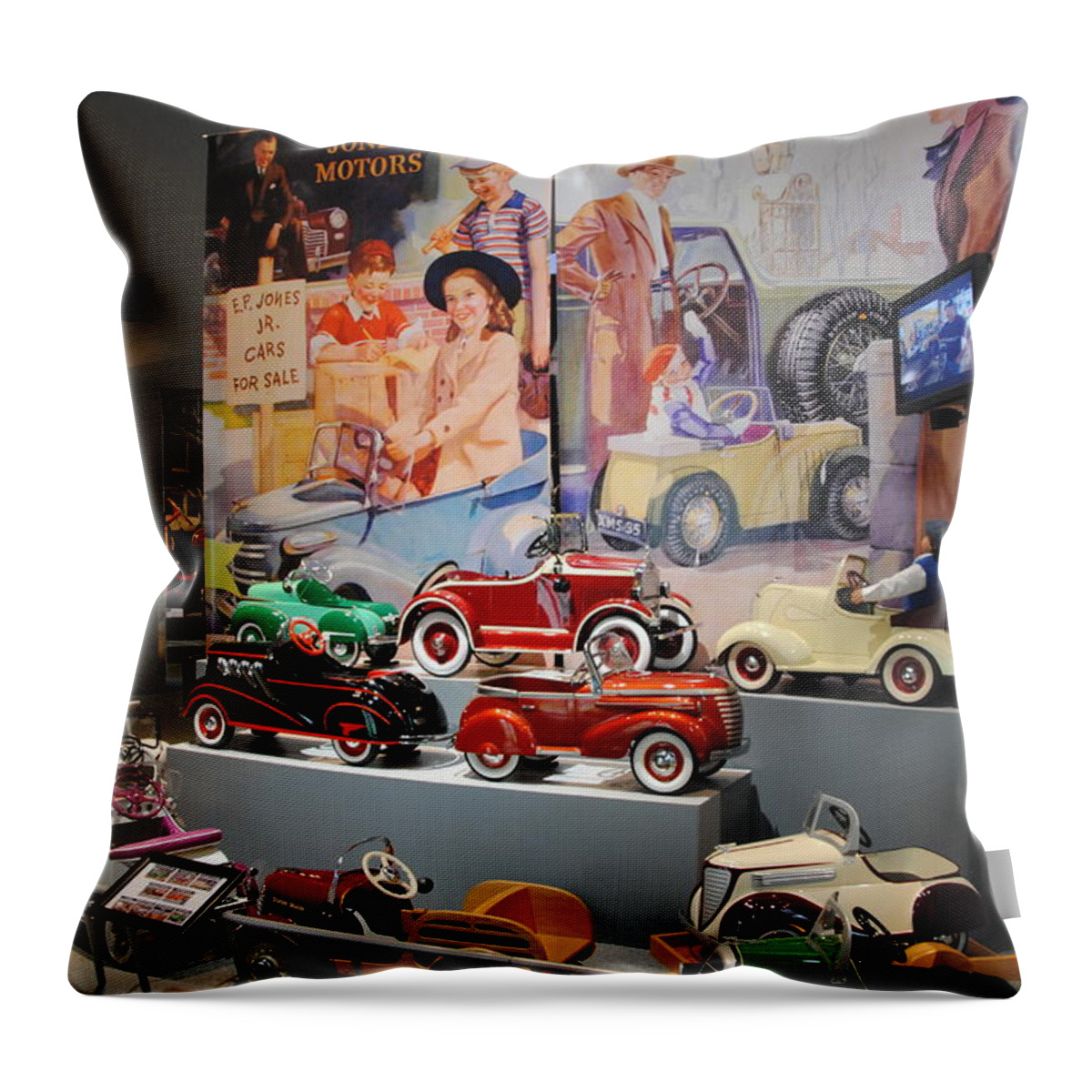 America On Wheels Museum Throw Pillow featuring the photograph America on Wheels Museum - 5 by Jacqueline M Lewis