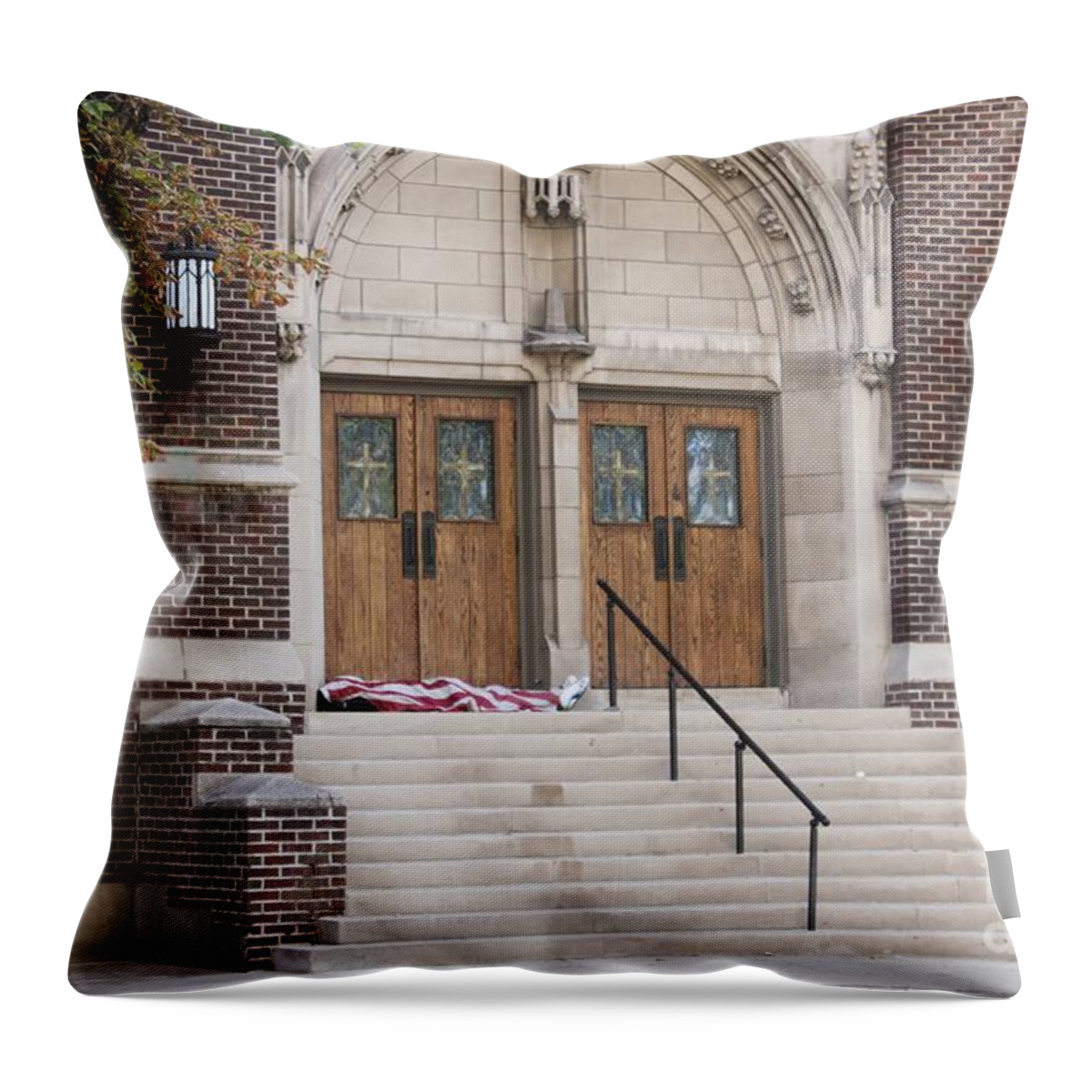 Homeless Throw Pillow featuring the photograph America The Beautiful by Janice Pariza