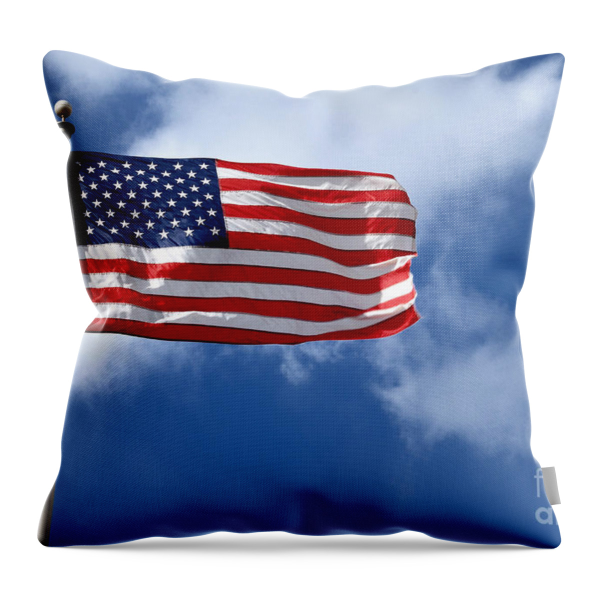 America Throw Pillow featuring the photograph American Flag by Amy Cicconi