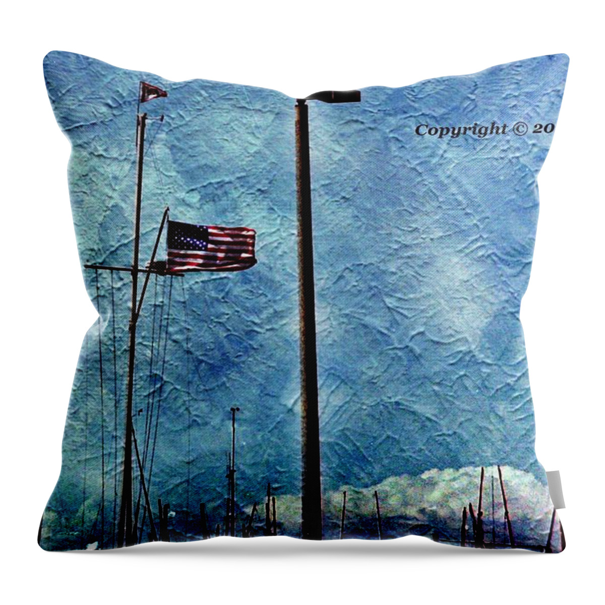Flags Throw Pillow featuring the photograph American Flag as a painting by Karl Rose