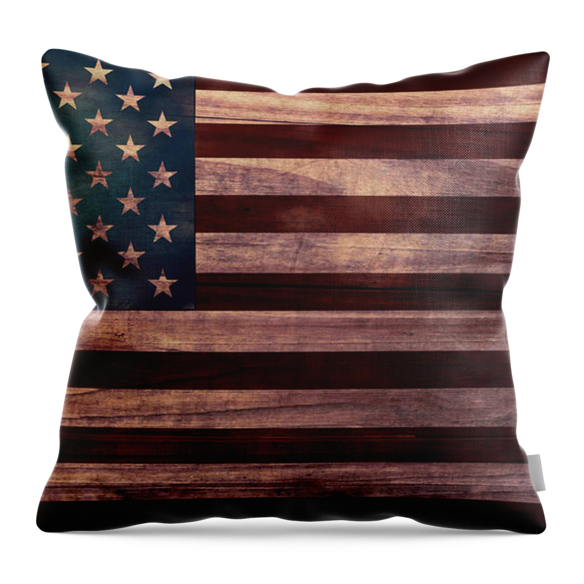 American Flag Throw Pillow featuring the digital art American Flag I by April Moen