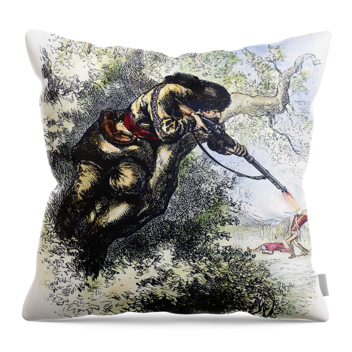 1780s Throw Pillow featuring the photograph American Marksman by Granger