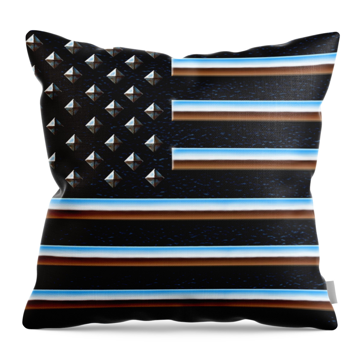 Cristopher Ernest Throw Pillow featuring the digital art American Metal by Cristophers Dream Artistry