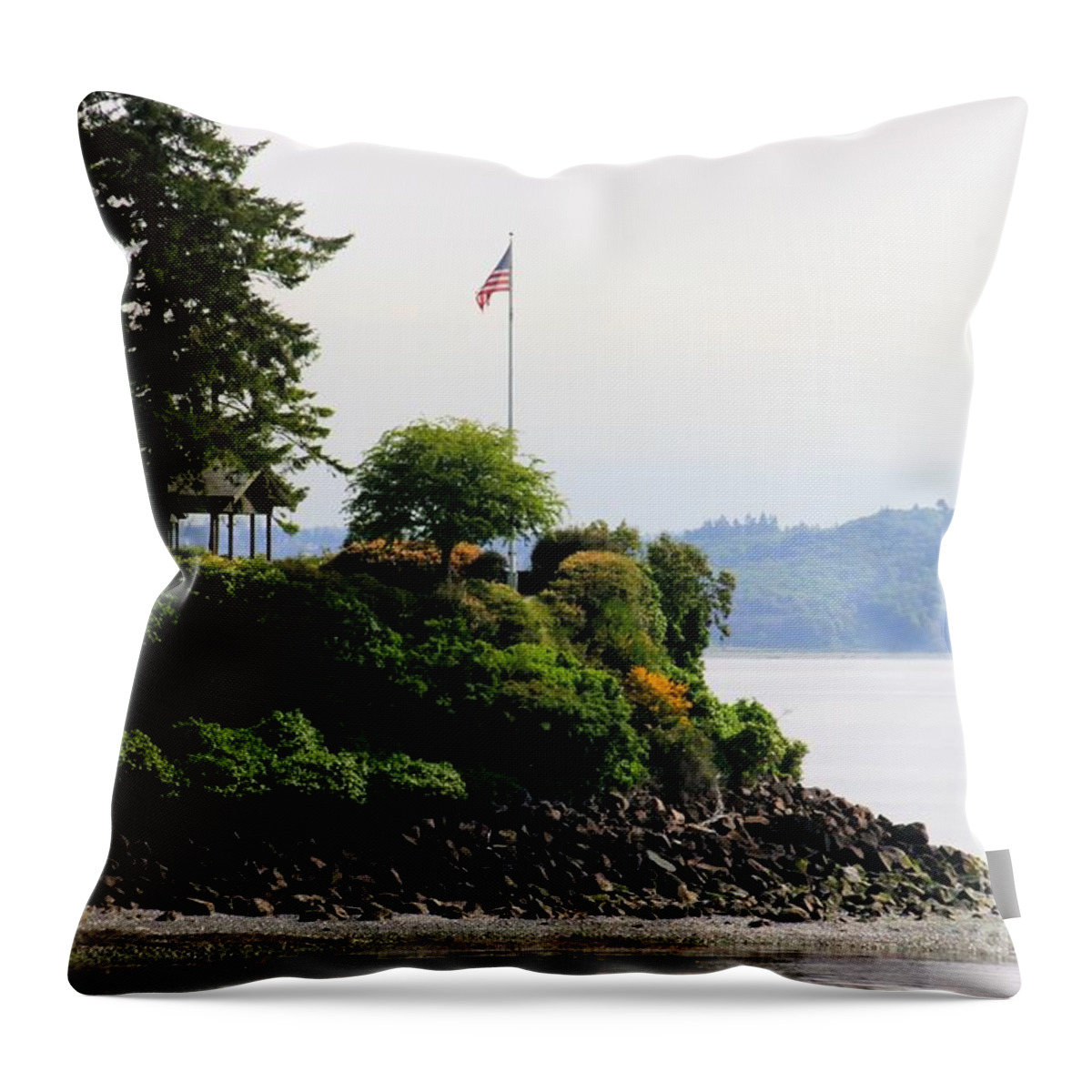American Flag Throw Pillow featuring the photograph American Pride by Tap On Photo